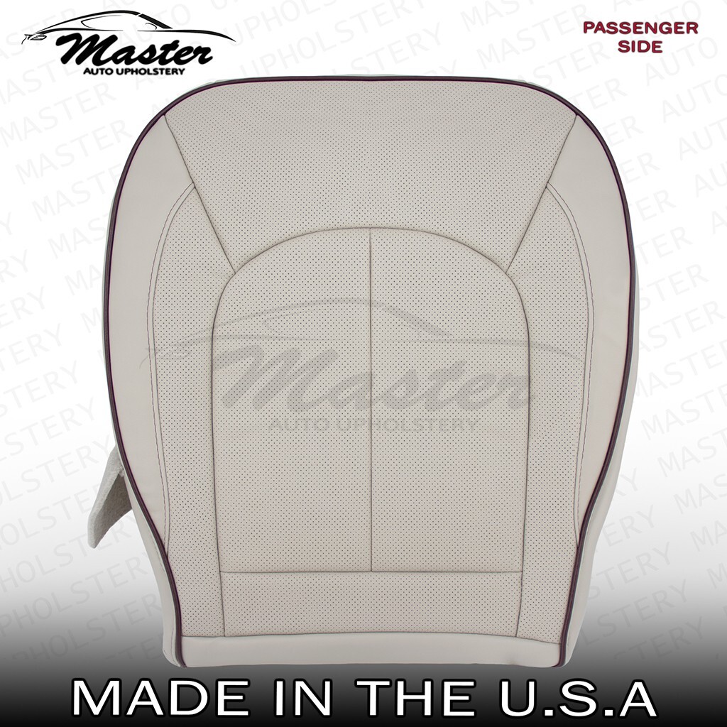 2017 - 2019 Fits Chrysler Pacifica PASSENGER Bottom Gray Leather Seat Cover Perf