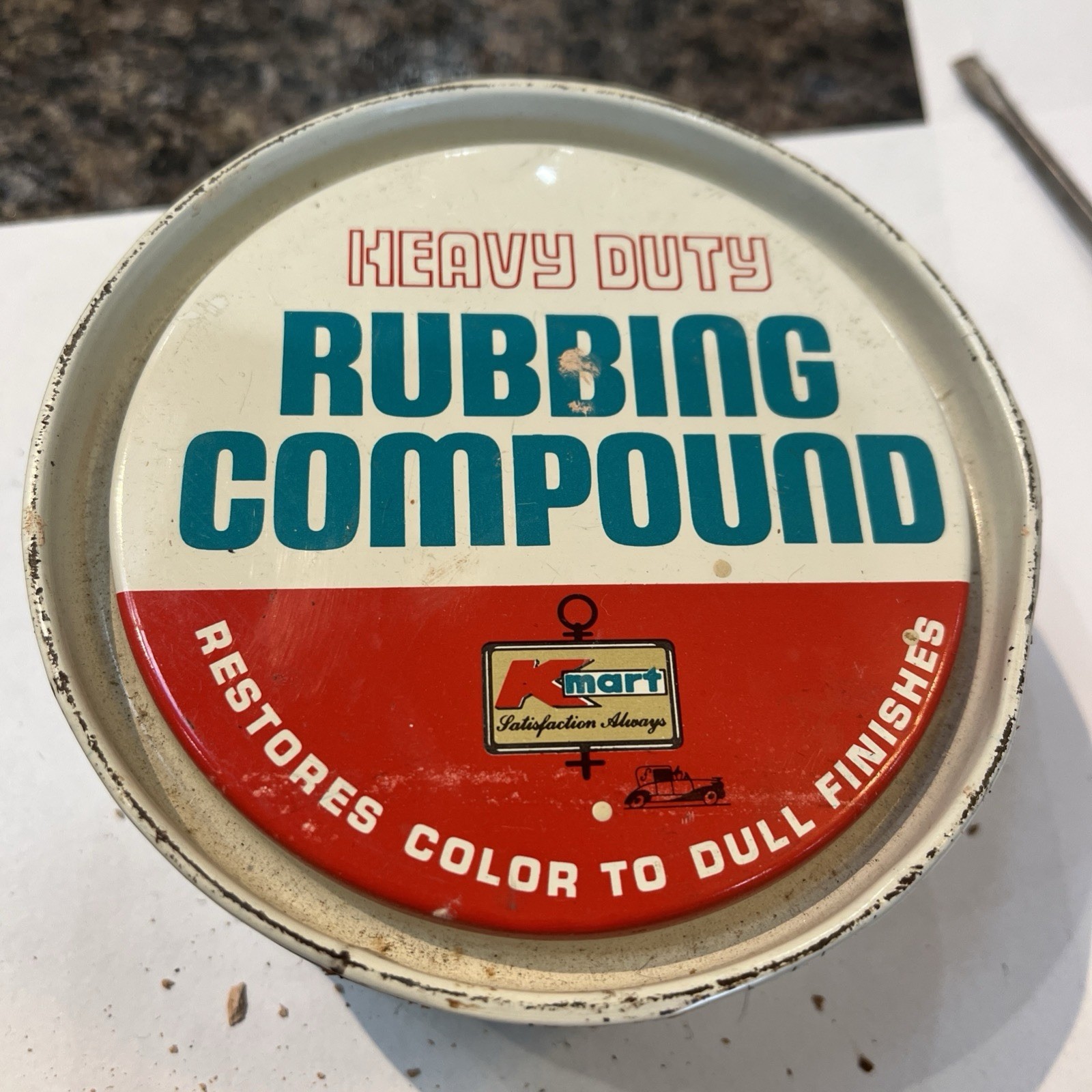 Vintage Kmart, Heavy Duty, Rubbing Compound Container Vintage Kmart, Heavy Duty, Rubbing Compound Container