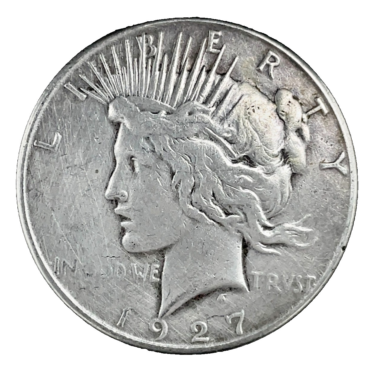1927 S Peace Dollar Corculated 90% Silver $1 US Coin # 576