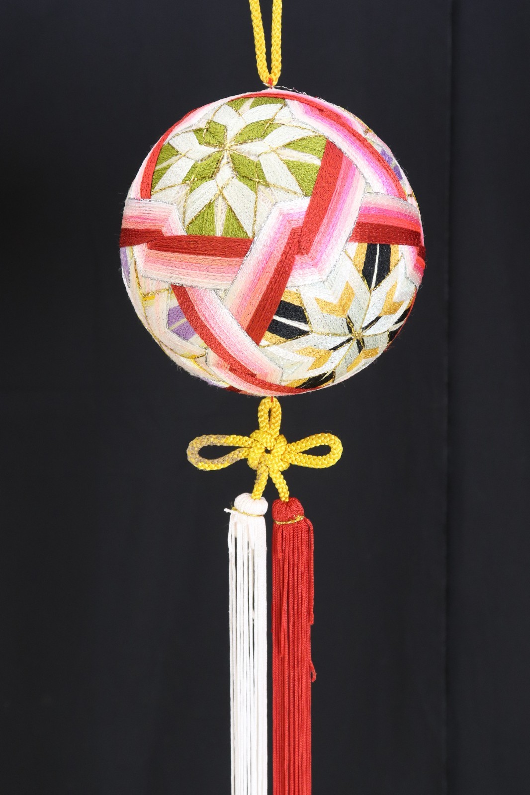Vintage Japanese Yanagawa Sagemon Temari Ball Silk Hanging Ornament Hinamatsuri