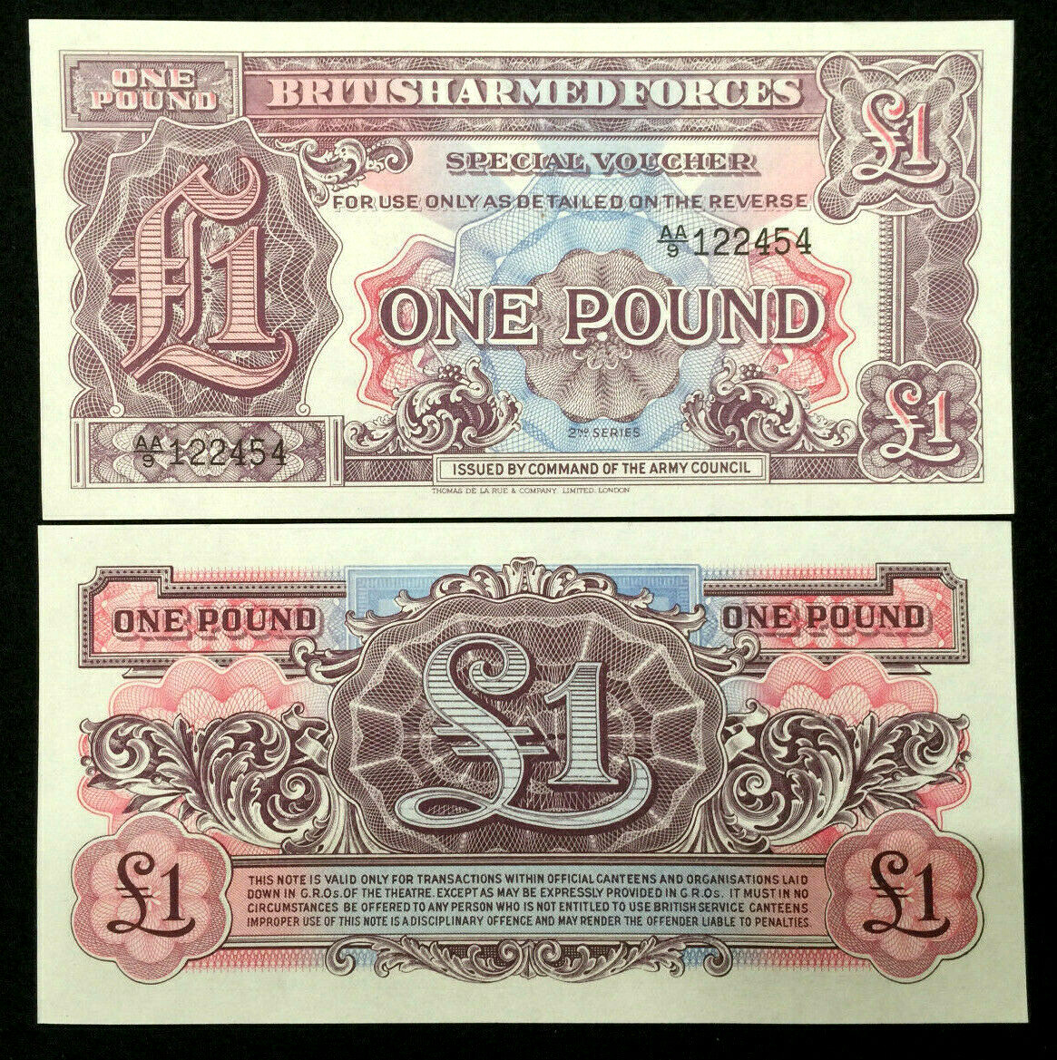 Great Britain / UK British Armed Forces 1 Pound Banknote World Paper Money UNC 