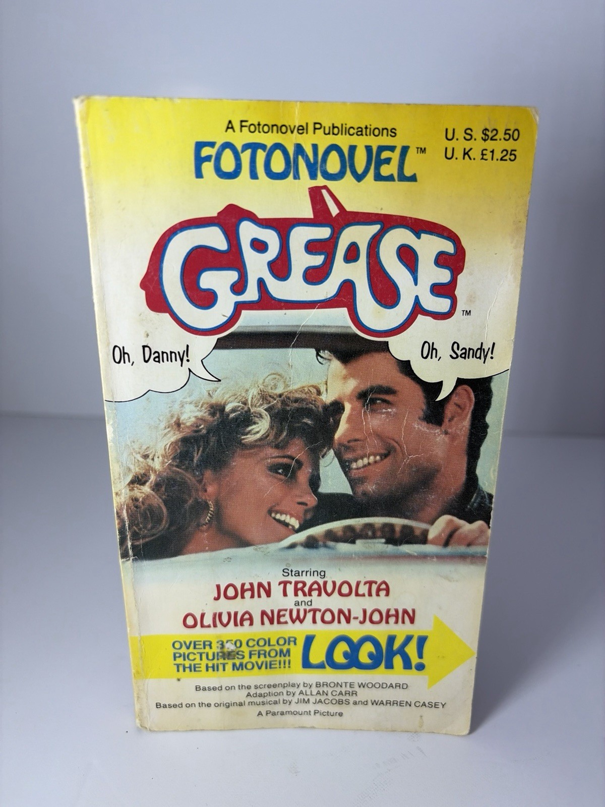 Vintage 1978 Grease Movie Fotonovel Paperback Book With John Travolta & Olivia Vintage 1978 Grease Movie Fotonovel Paperback Book With John Travolta & Olivia