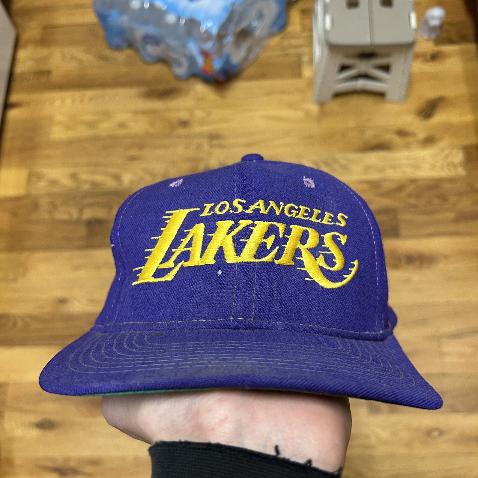 Vtg 90s NBA Los Angeles Lakers Sports Specialties Script Wool Snapback Hat Vtg 90s NBA Los Angeles Lakers Sports Specialties Script Wool Snapback Hat