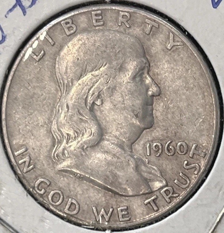 1960-D Franklin Half Dollar VF-30 Very Fine 90% Silver 50C Denver US Coin 1960-D Franklin Half Dollar VF-30 Very Fine 90% Silver 50C Denver US Coin