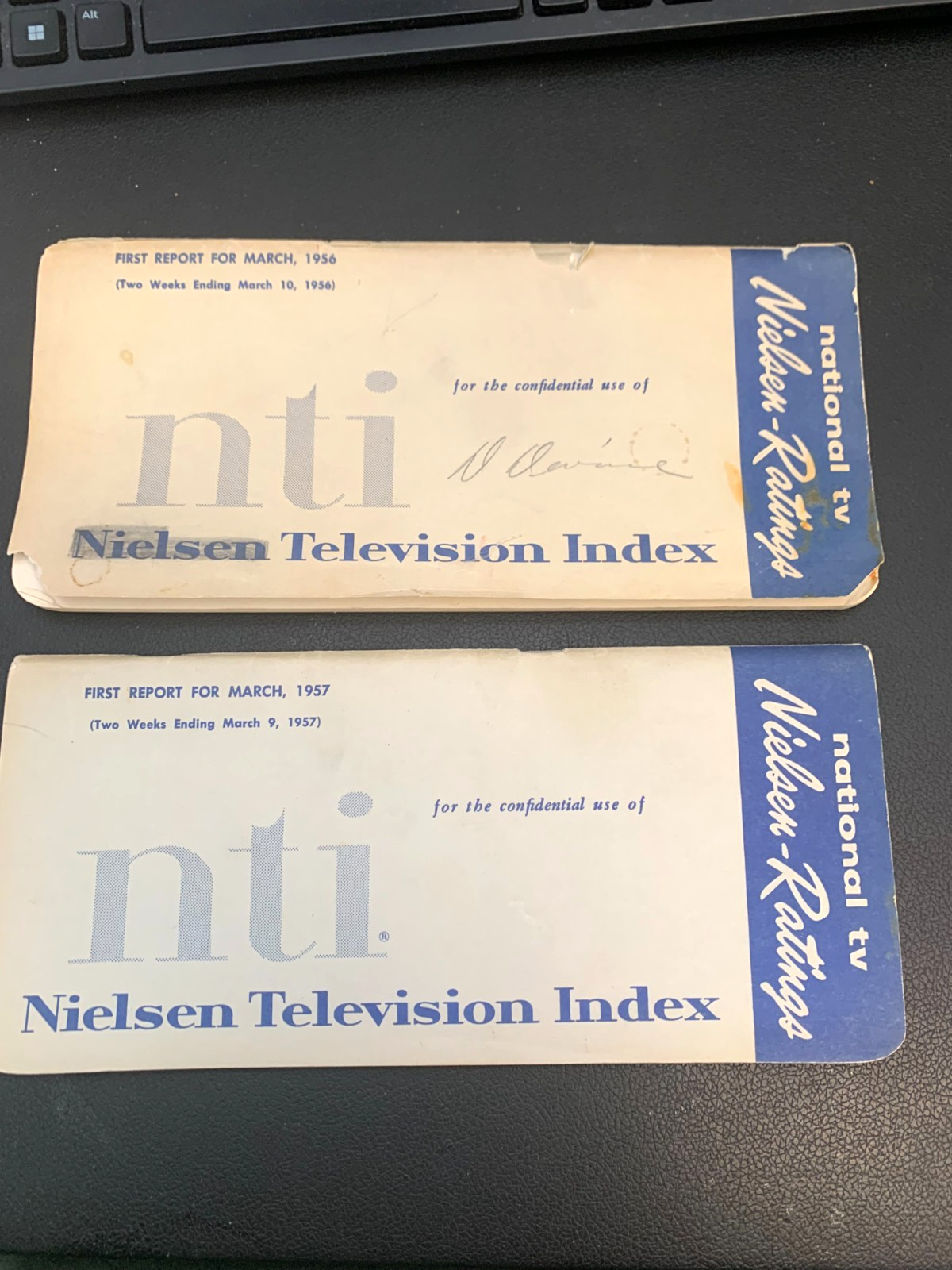 Vintage 1956-57 Nielsen (NTI) Bi-Weekly Television Vintage 1956-57 Nielsen (NTI) Bi-Weekly Television
