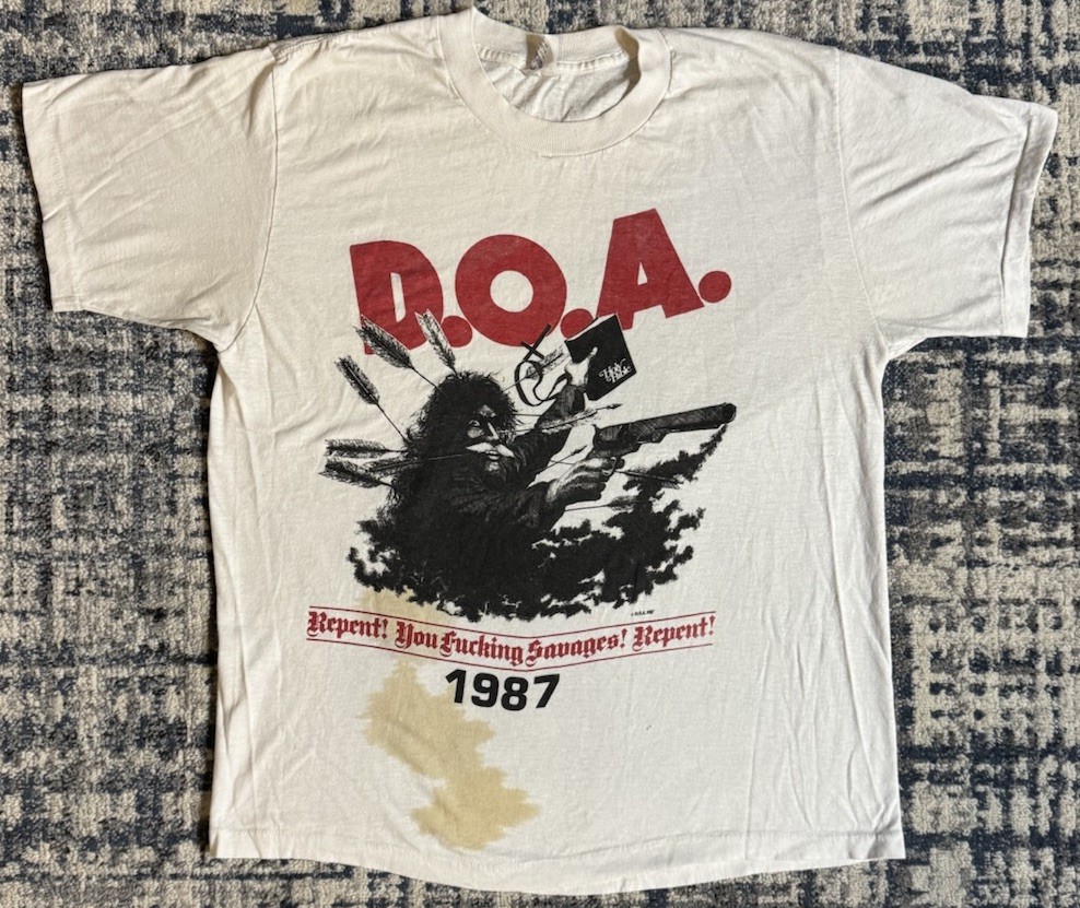 Vintage 1987 D.O.A. Repent You F*cking Savages T Shirt XL Hardcore Punk Band 80s Vintage 1987 D.O.A. Repent You F*cking Savages T Shirt XL Hardcore Punk Band 80s