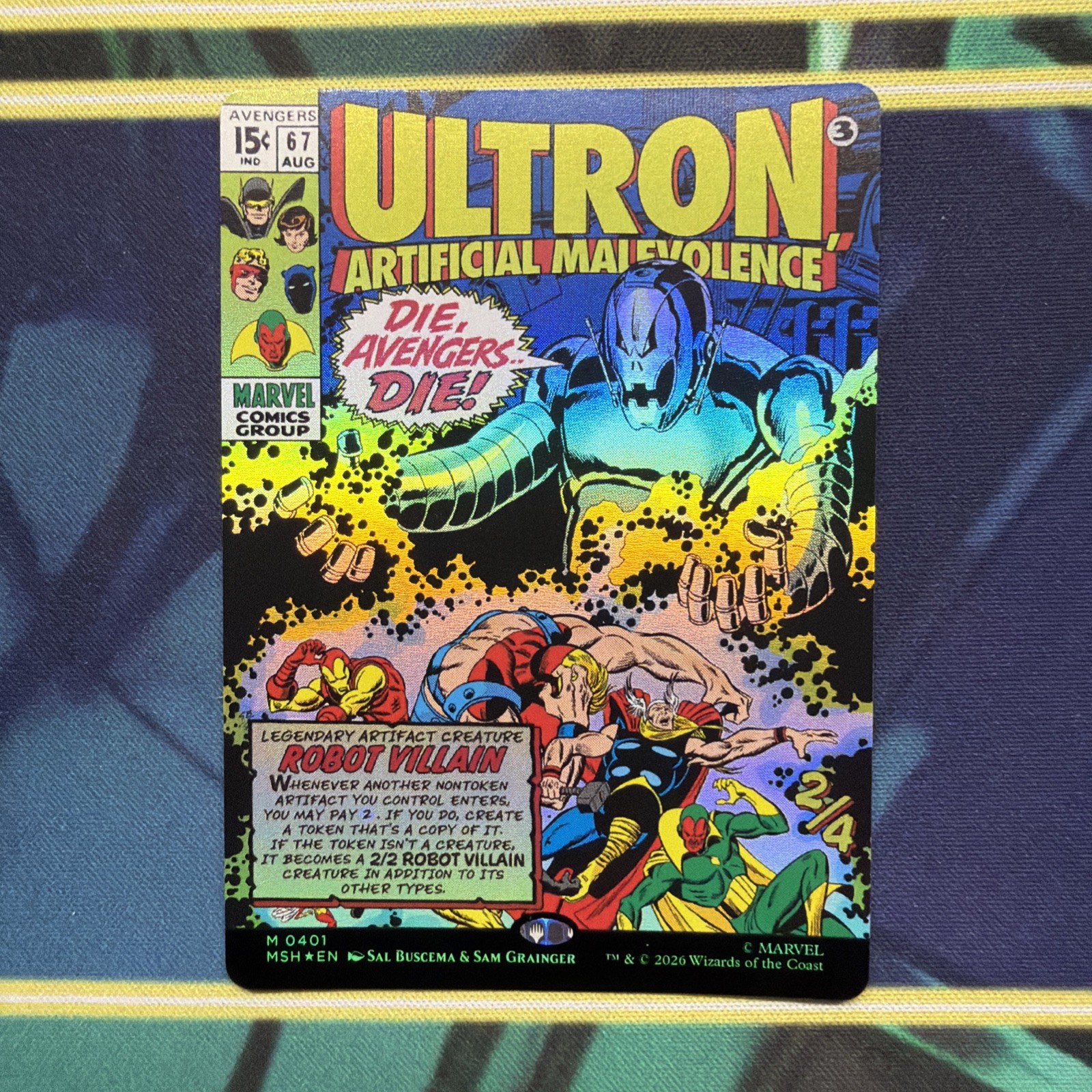 Ultron, Artificial Malevolence (Borderless) (0401) Marvel Super Heroes Foil Ultron, Artificial Malevolence (Borderless) (0401) Marvel Super Heroes Foil
