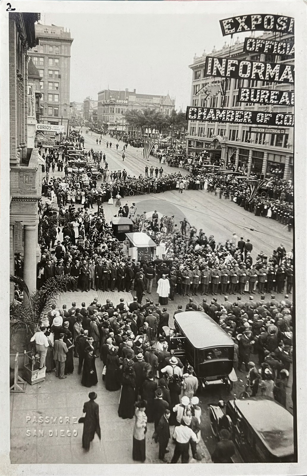 c1915 Downtown San Diego Panama California Exposition Broadway Crowd RPPC COPY c1915 Downtown San Diego Panama California Exposition Broadway Crowd RPPC COPY