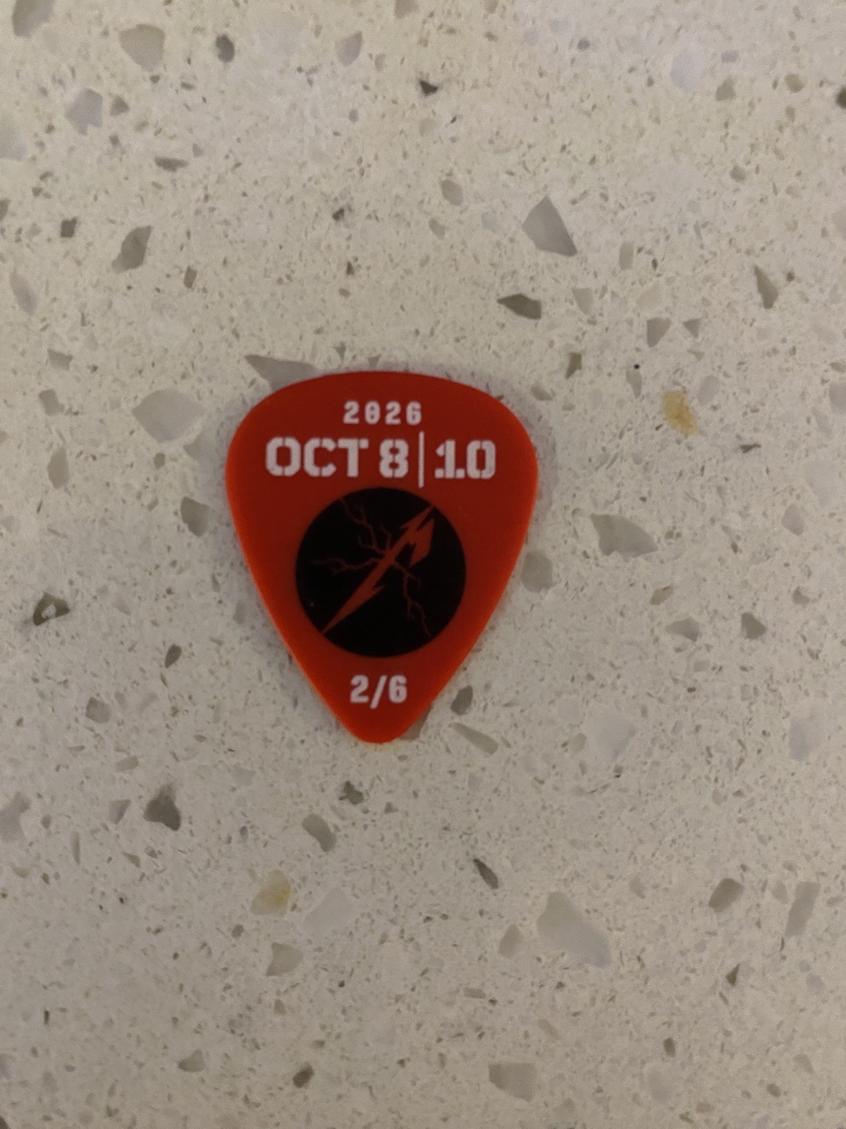 Official METALLICA Guitar Drink Pick SPHERE Las Vegas October 8th & 10th 2026