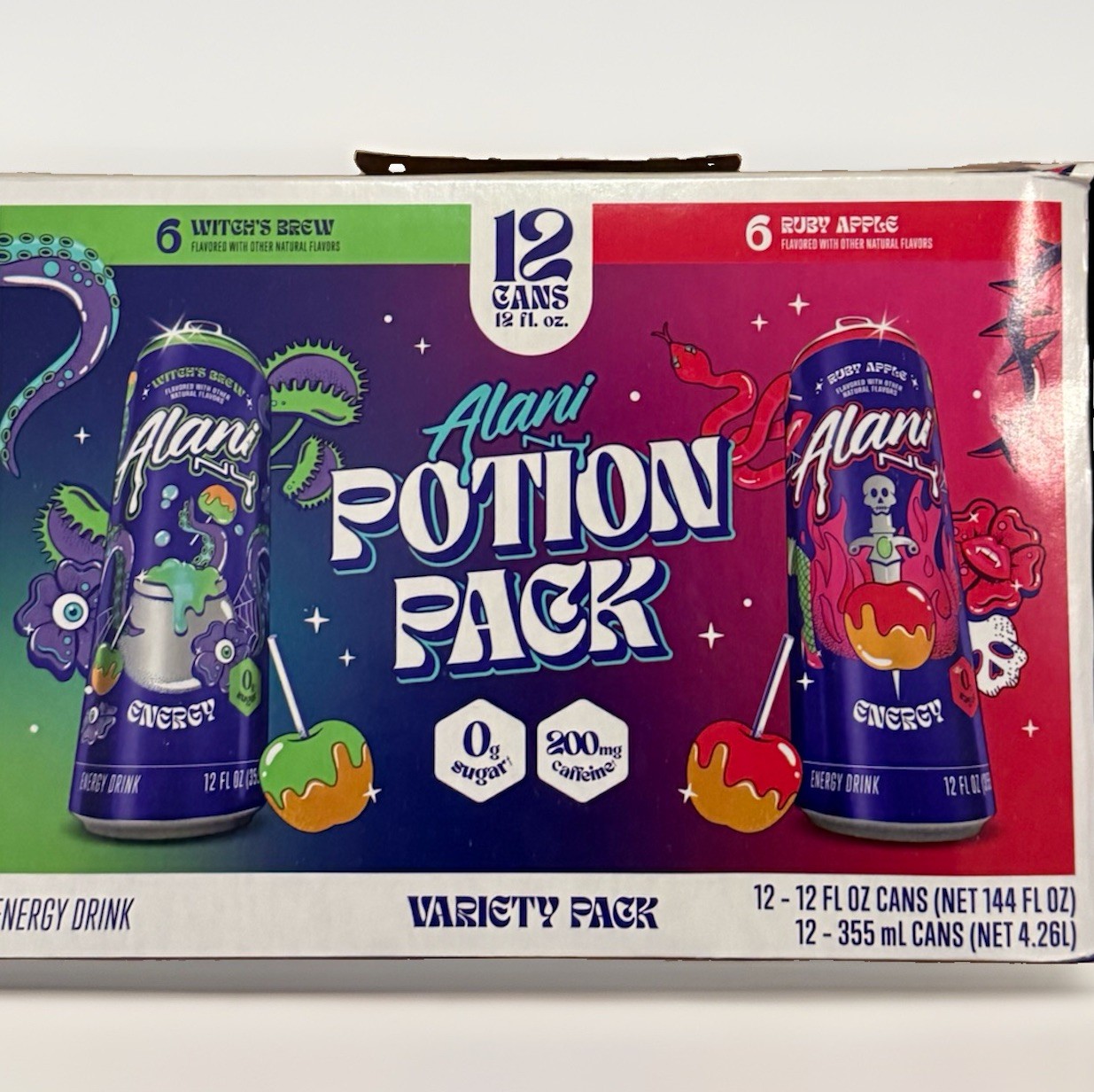 Alani Nu Potion Pack Witch's Brew & Ruby Apple 12 fl oz 12 Pack New Sealed Alani Nu Potion Pack Witch's Brew & Ruby Apple 12 fl oz 12 Pack New Sealed