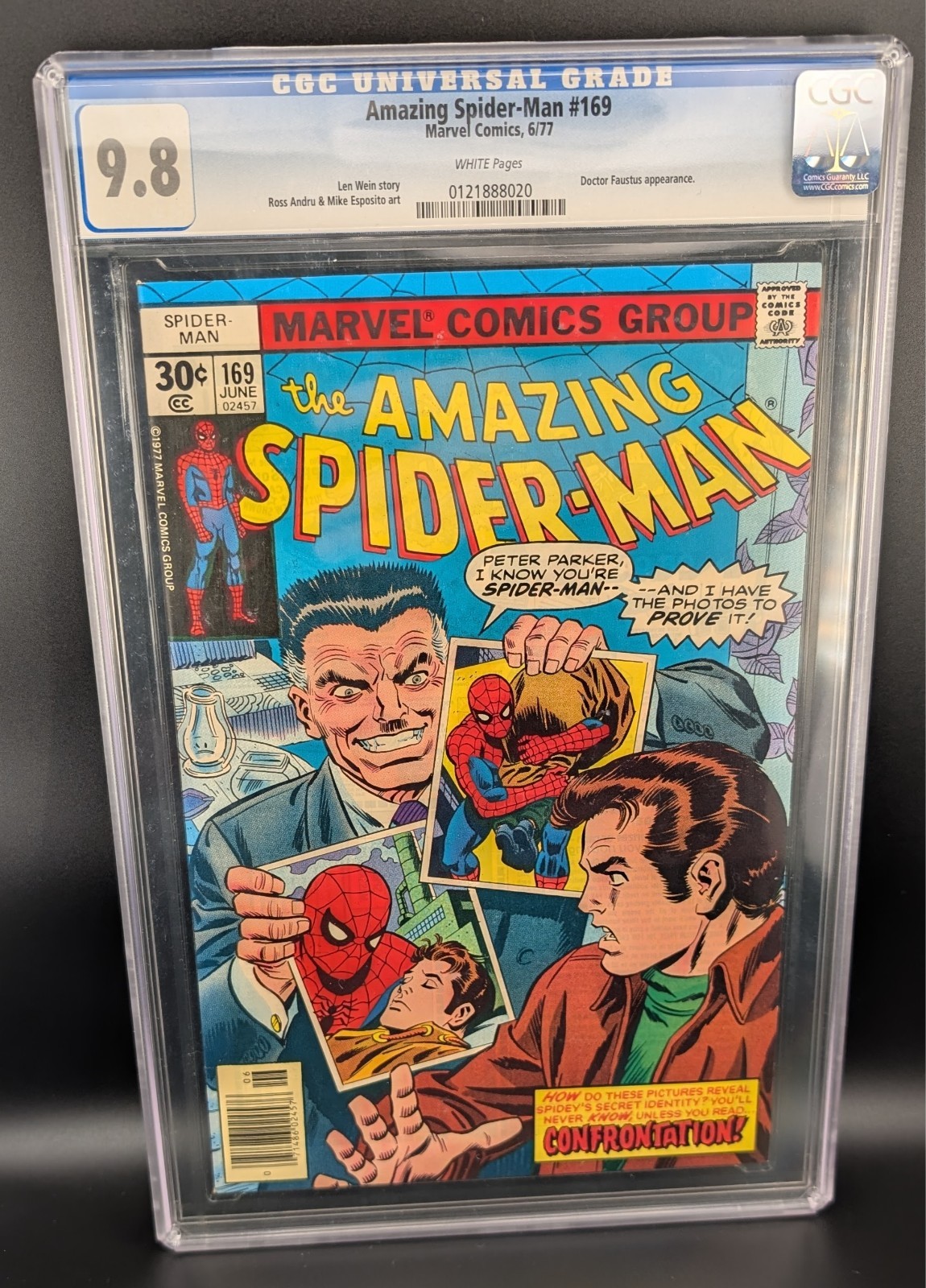 Amazing Spiderman #169 White Pages CGC 9.8 Amazing Spiderman #169 White Pages CGC 9.8