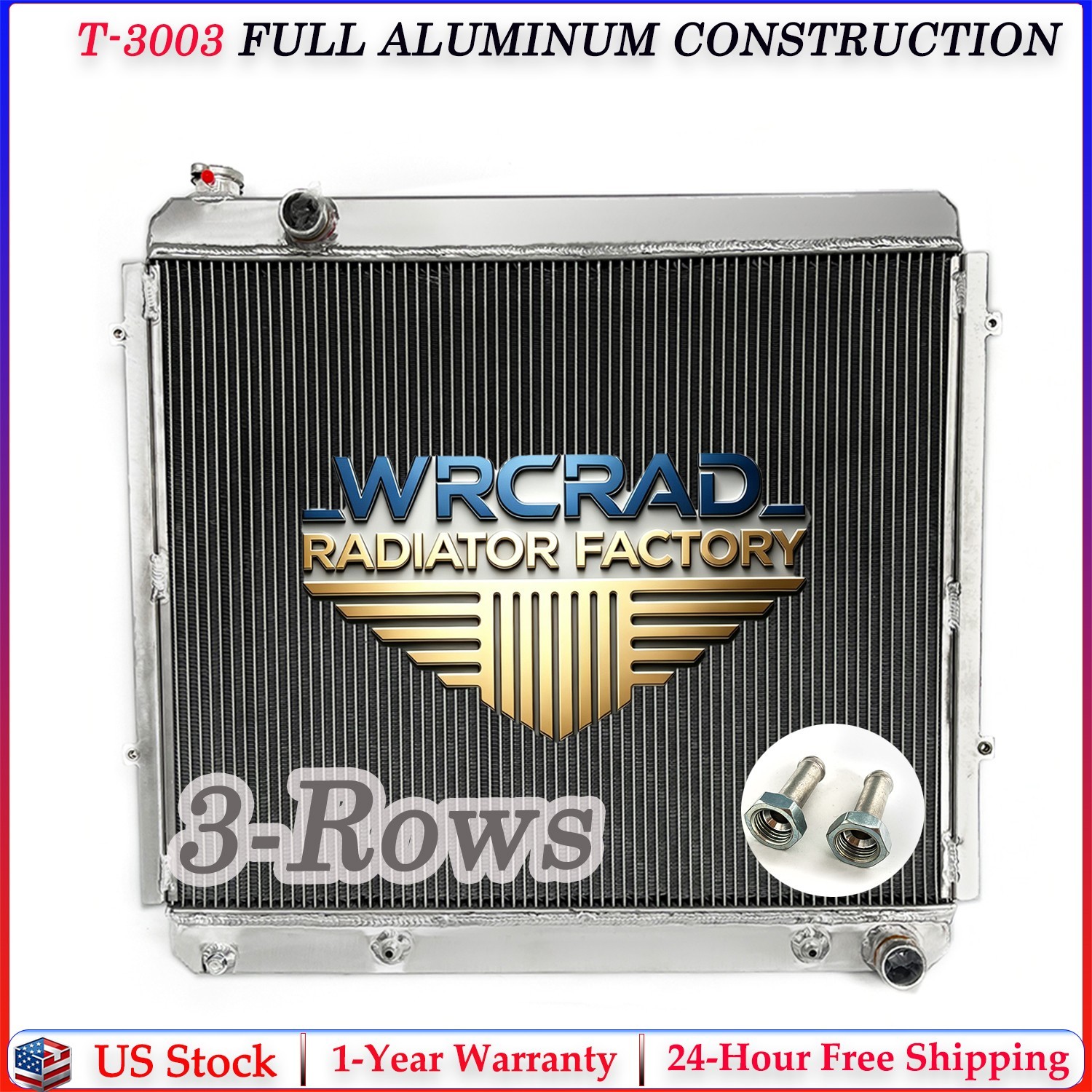 Aluminum Radiator for 2000-2007 2001 2006 05 Toyota Tundra Sequoia 4.7L V8 3Rows