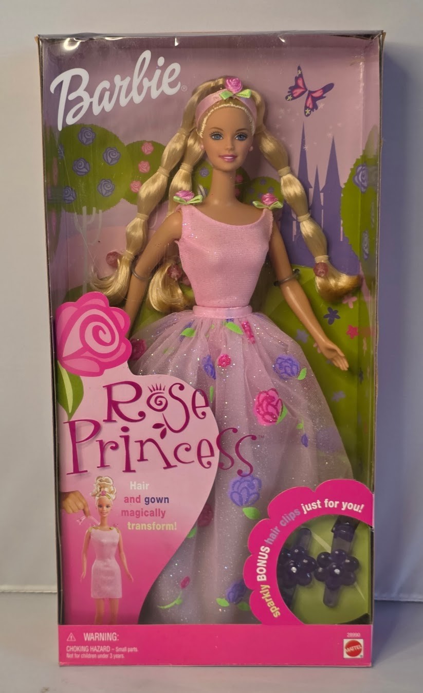Vintage 2000 Rose Princess Barbie - Hair & Gown Magically Transform Mattel 28990