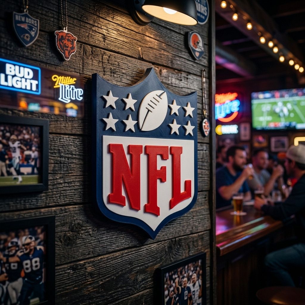 NFL Shield Wall Shelf Desk Sign 3D Football Fan Decor Man Cave NFL Shield Wall Shelf Desk Sign 3D Football Fan Decor Man Cave