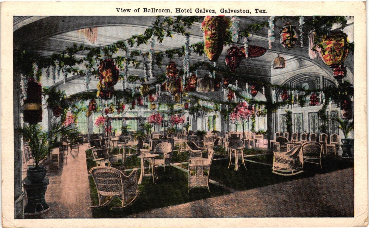 Hotel Galvez Ballroom Galveston Texas Vintage Postcard Seawall Specialty Hotel Galvez Ballroom Galveston Texas Vintage Postcard Seawall Specialty
