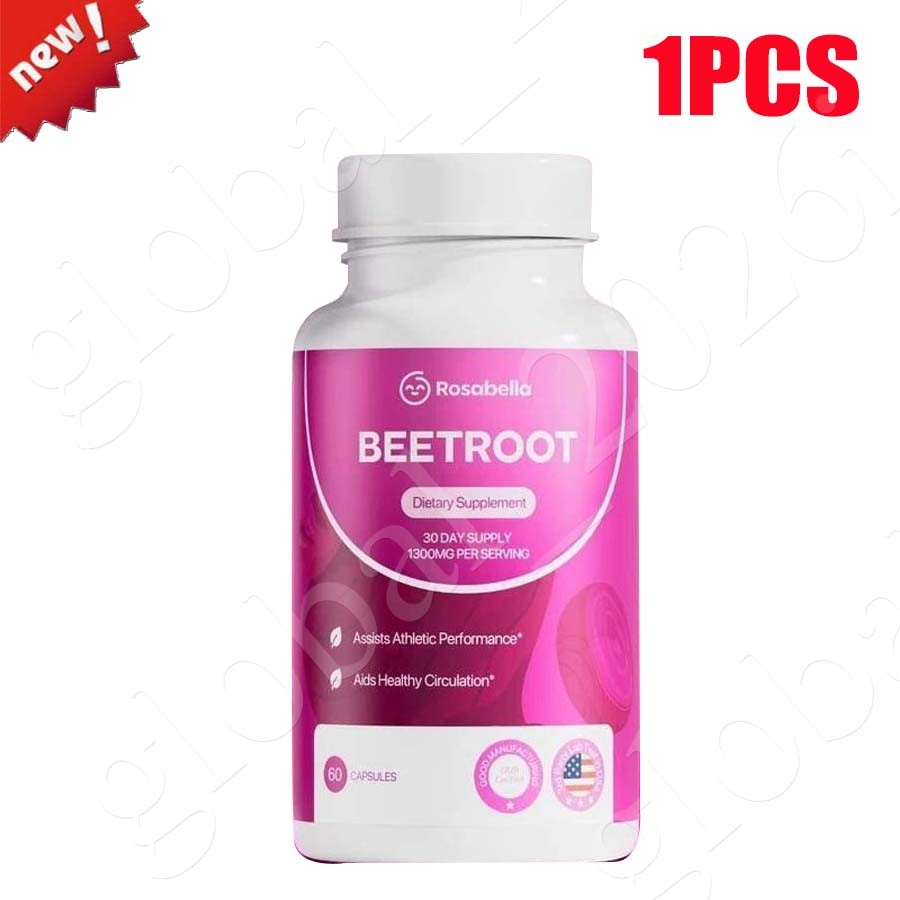 5-Pack of Rosabella (1300mg) Organic Beetroot Capsules for Blood Flow & Heart He