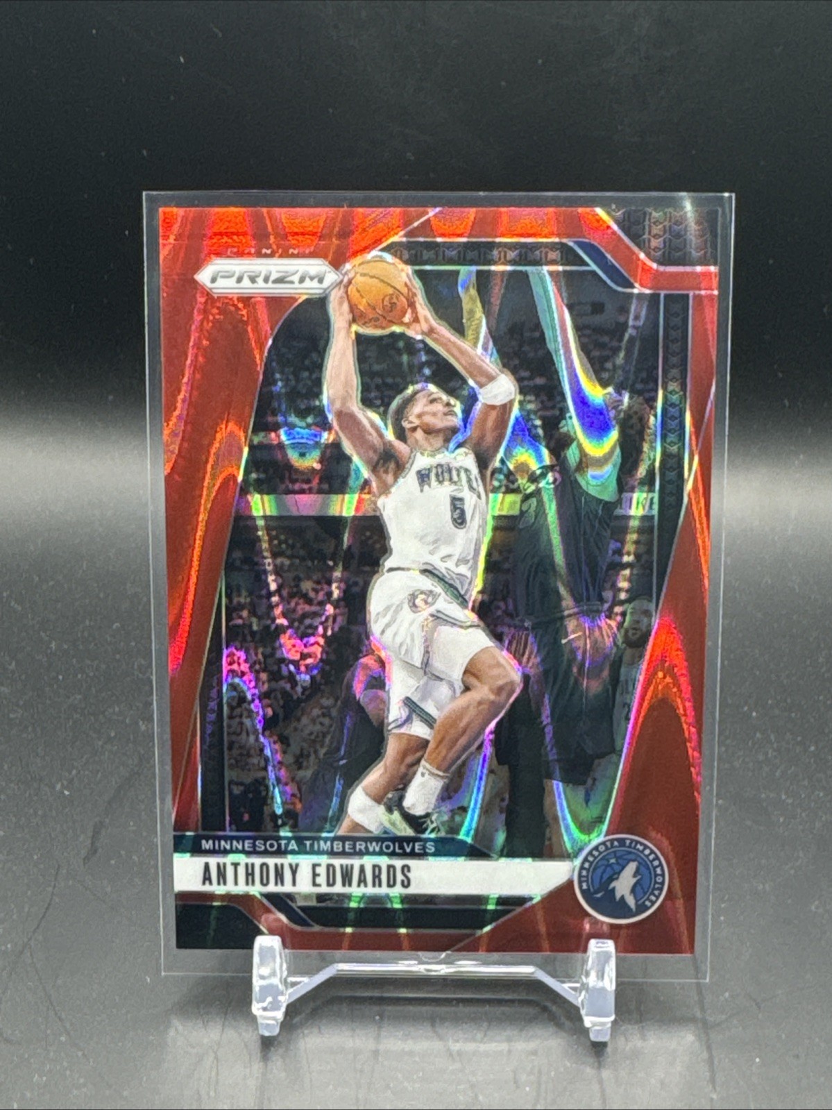Panini Prizm 2023-24 Anthony Edwards Timberwolves #100 Red Seismic /299 Panini Prizm 2023-24 Anthony Edwards Timberwolves #100 Red Seismic /299