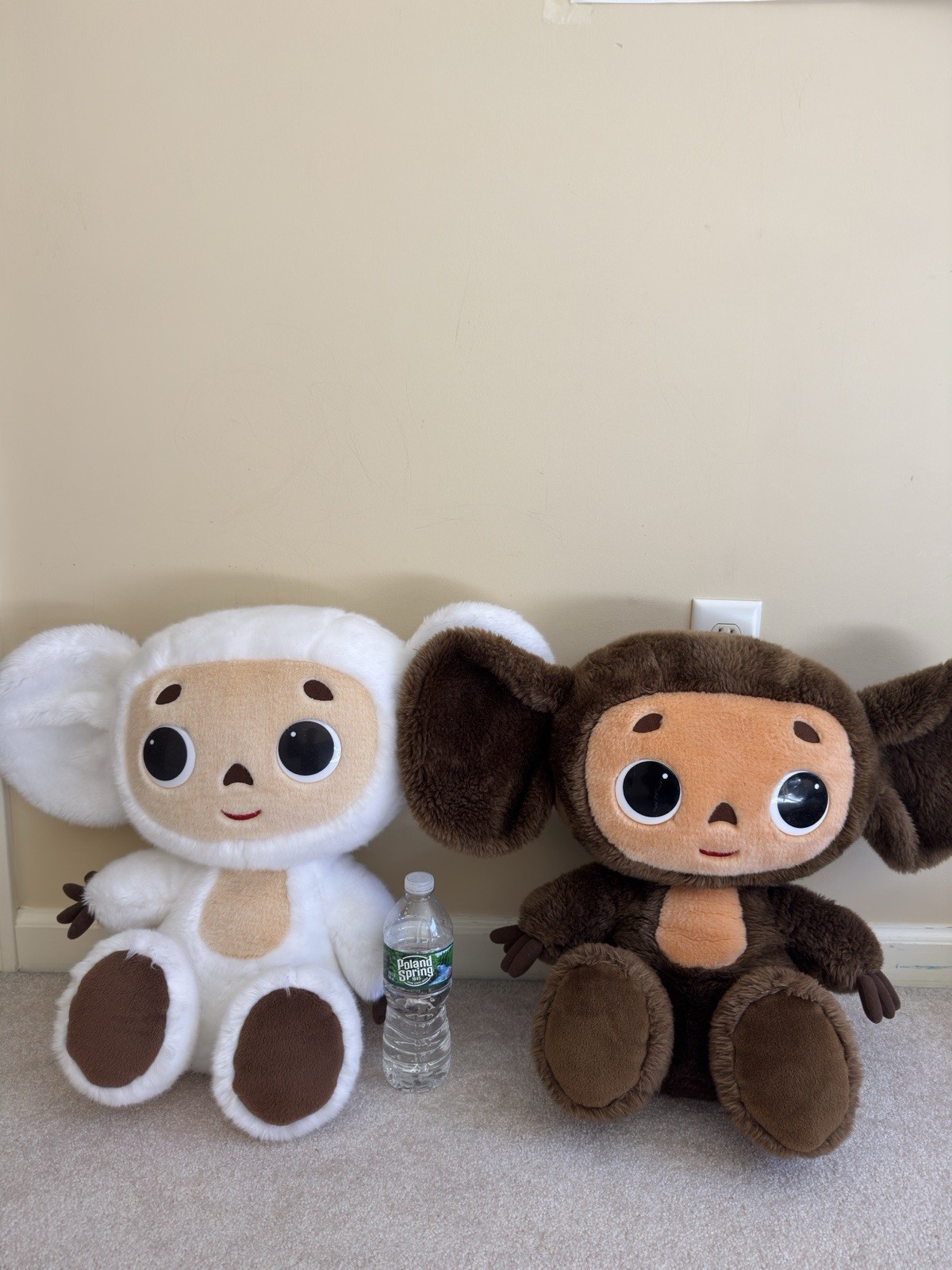 GIANT Cheburashka Plush Set of 2 Brown & White 21 53cm Made In Japan GIANT Cheburashka Plush Set of 2 Brown & White 21 53cm Made In Japan