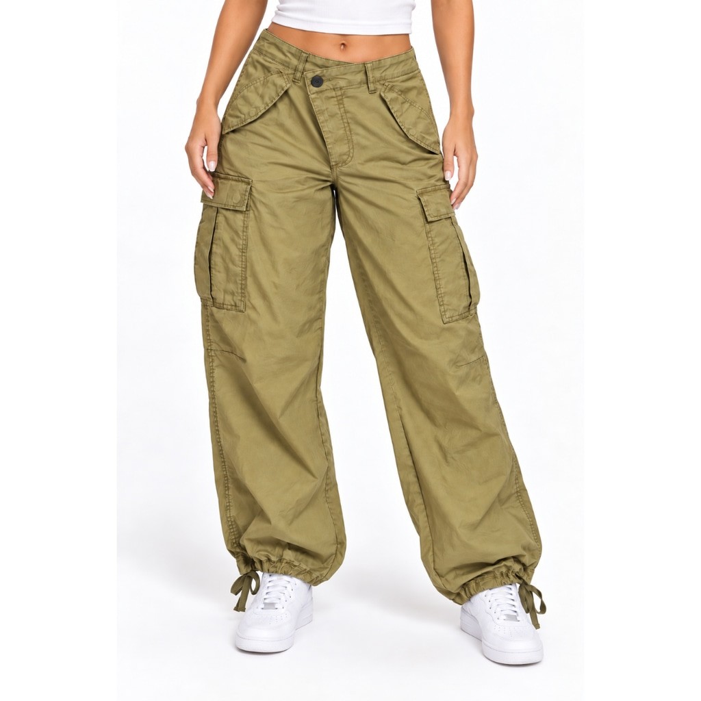 Women’s KBB by Kahlana Cargo Jogger Pants-Size M-Asymmetrical Waist-NWT