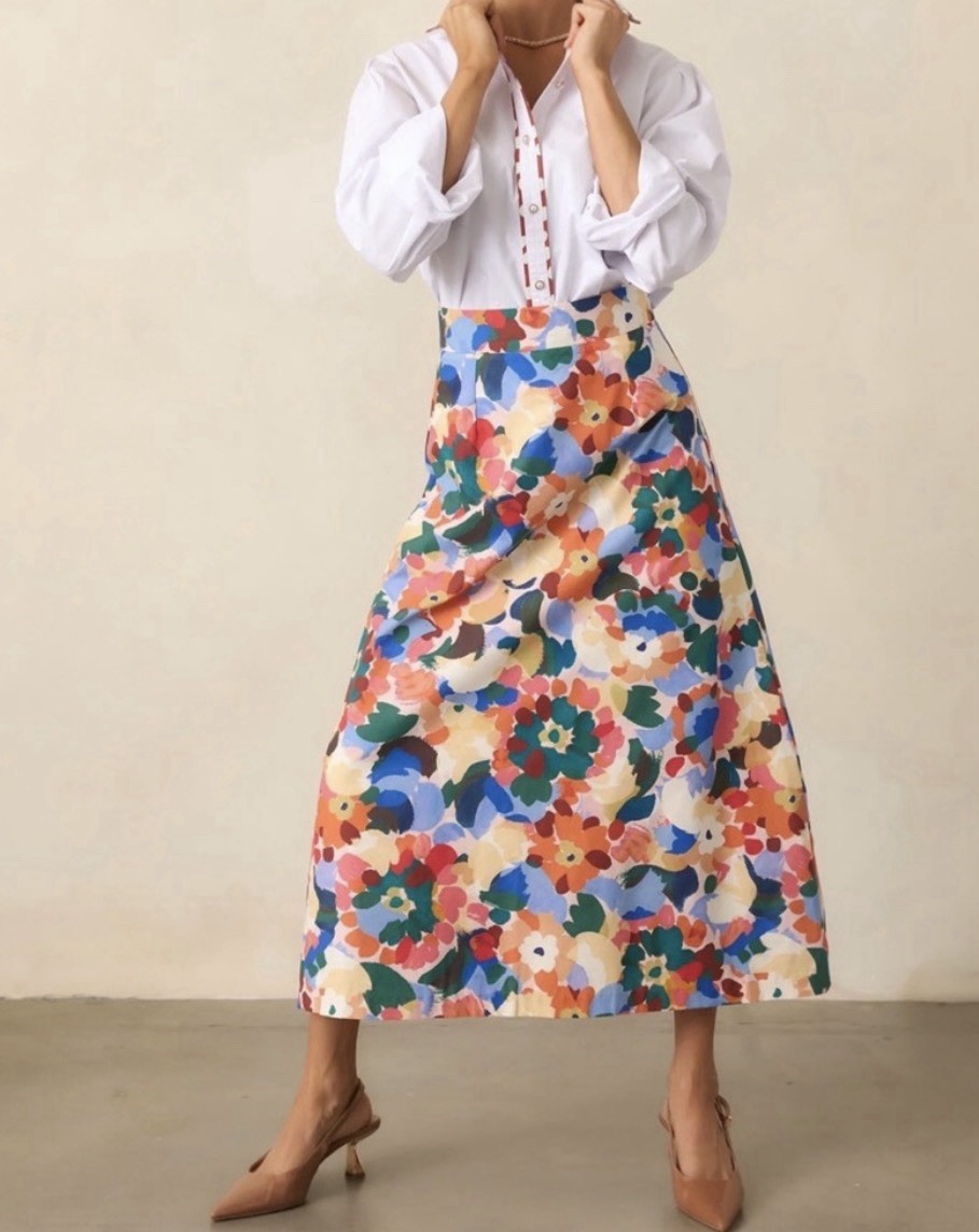 Prosperina River Midi Multicolored Skirt NWT Xs Prosperina River Midi Multicolored Skirt NWT Xs