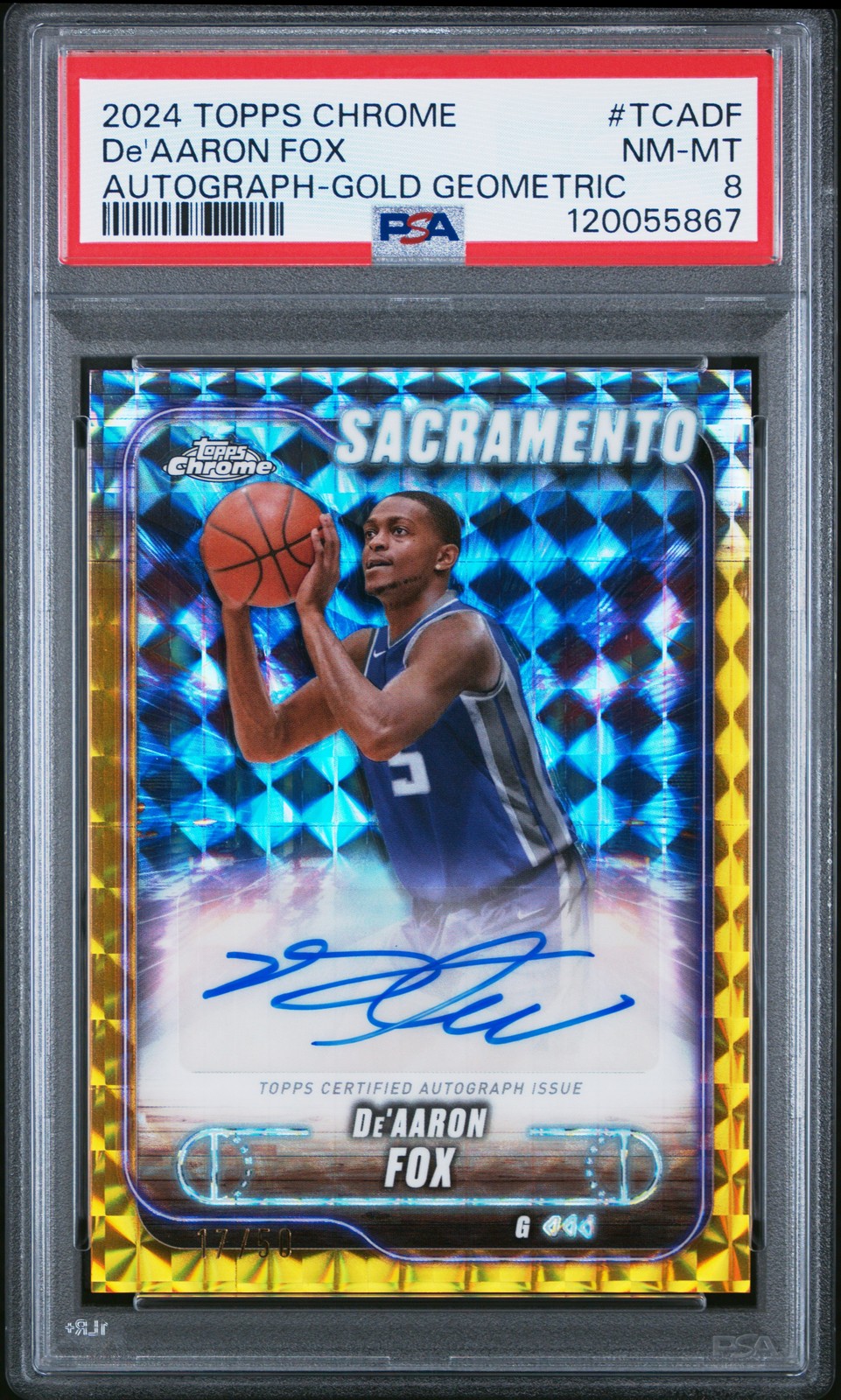 2024-25 Autograph-Gold Geometric De'Aaron Fox PSA 8 #TCADF 2024-25 Autograph-Gold Geometric De'Aaron Fox PSA 8 #TCADF