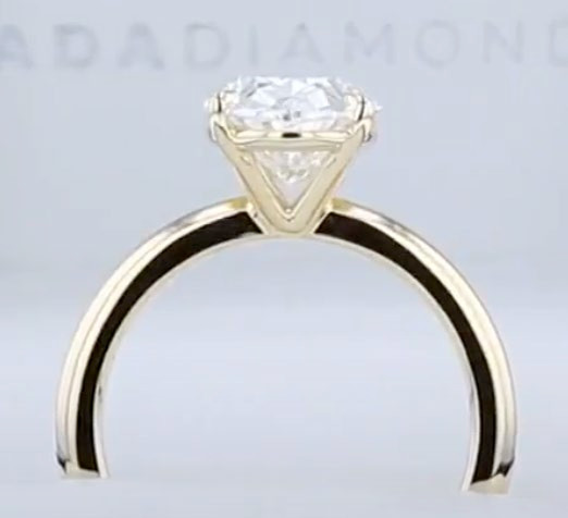 2.72 Ct F VS1 Oval Lab Grown IGI Diamond Engagement Ring 14K Yellow Gold Sz 5