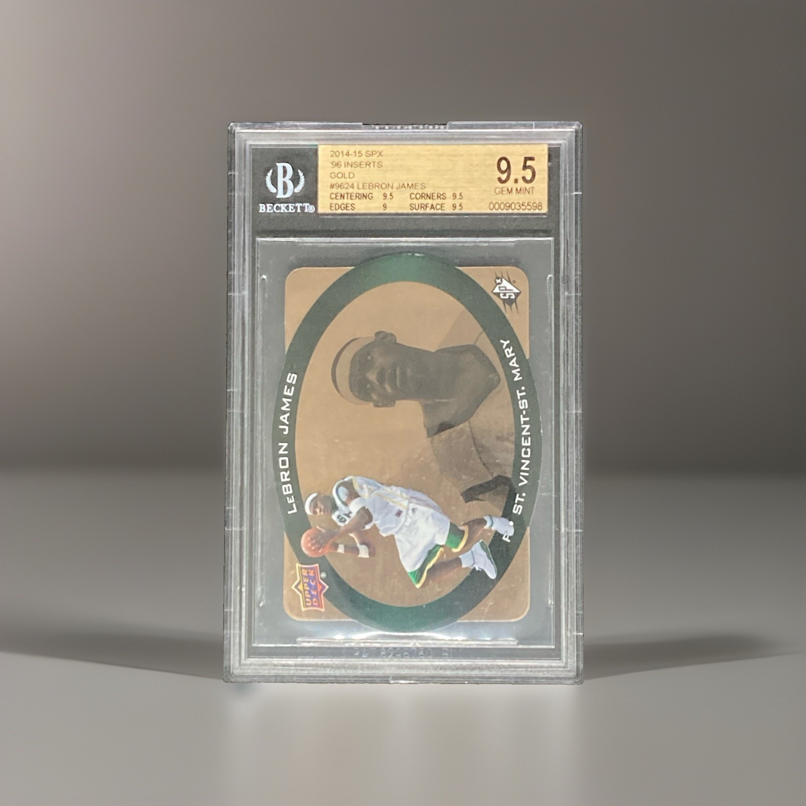Upper Deck 2014-15 SPx 96 Inserts Gold Hologram /5 LeBron James BGS 9.5 POP 1 Upper Deck 2014-15 SPx 96 Inserts Gold Hologram /5 LeBron James BGS 9.5 POP 1
