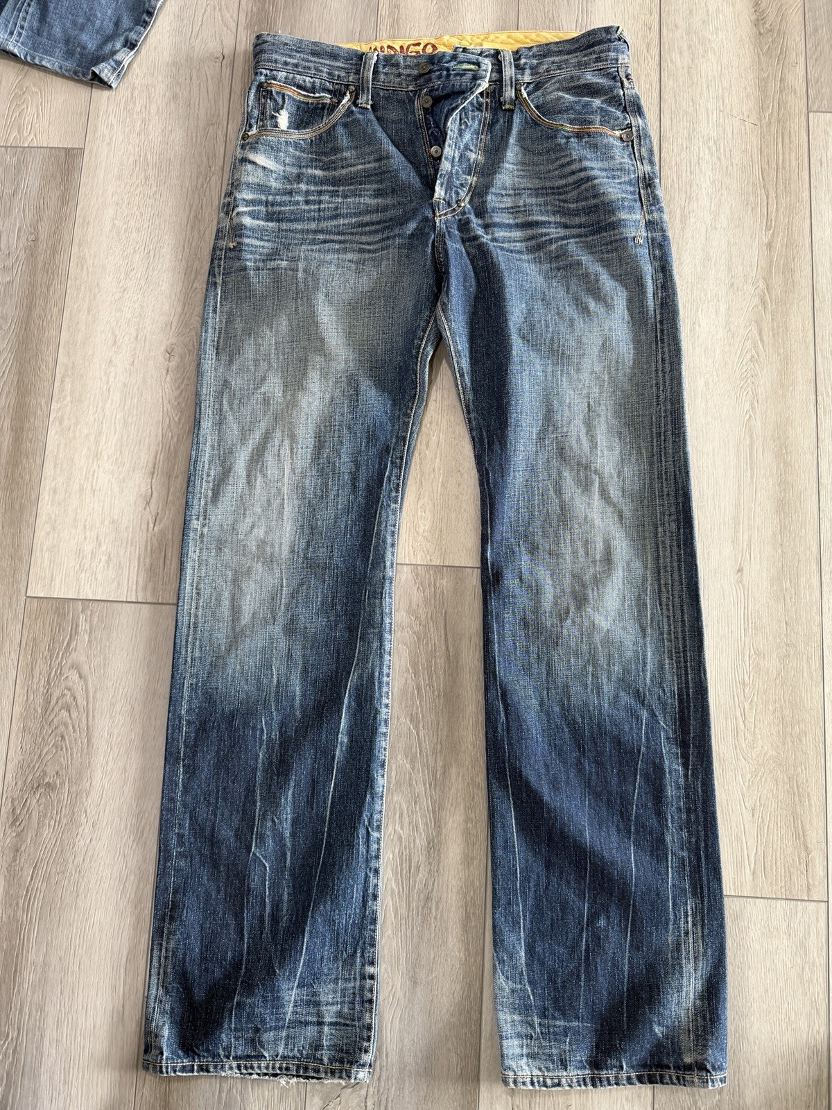 Rare Indigo Eccentrics Japanese Selvedge Denim Jeans Y2K Embroidered Distressed