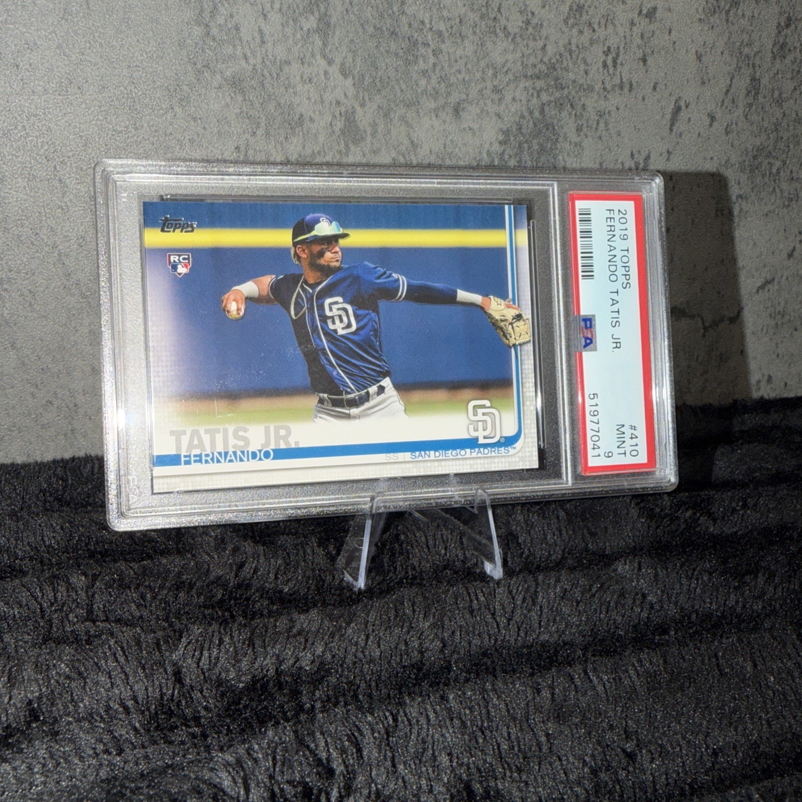 Topps 2019 Fernando Tatis Jr. San Diego Padres #410 RC Dark Uniform PSA 9