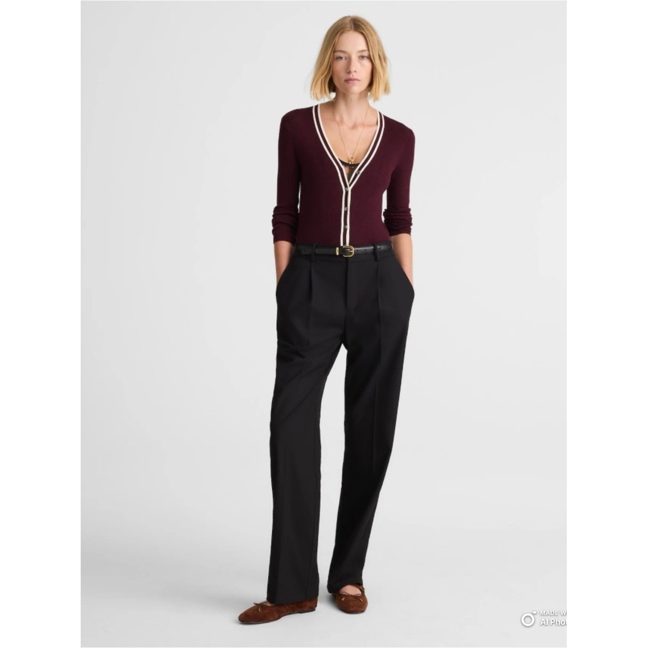 Madewell Black Slouchy Straight Pants in Brushed Twill Size 8 NWOT Office Career