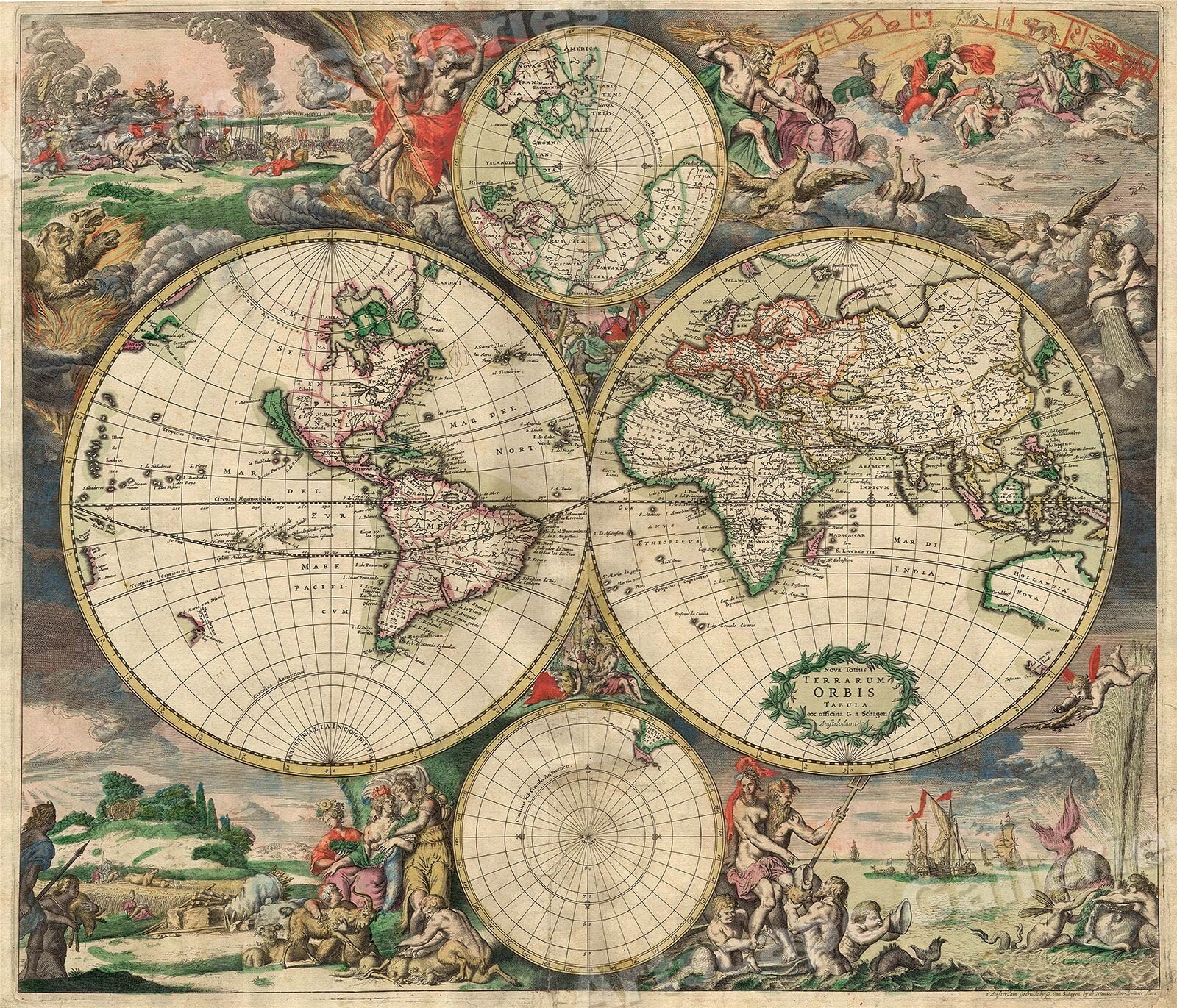 1680s Interesting Historic Old World Map - 20x24