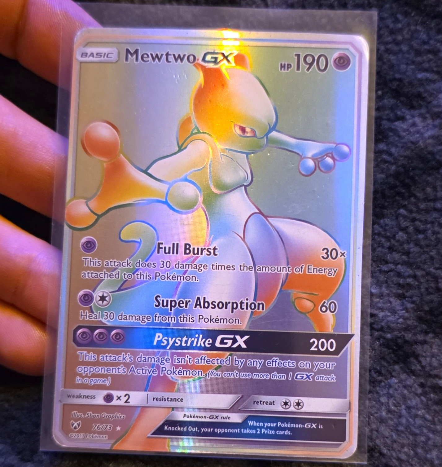 The Pokémon Company Pokemon TCG Mewtwo GX 76/73 GX Holo EN 2017 190 HP The Pokémon Company Pokemon TCG Mewtwo GX 76/73 GX Holo EN 2017 190 HP