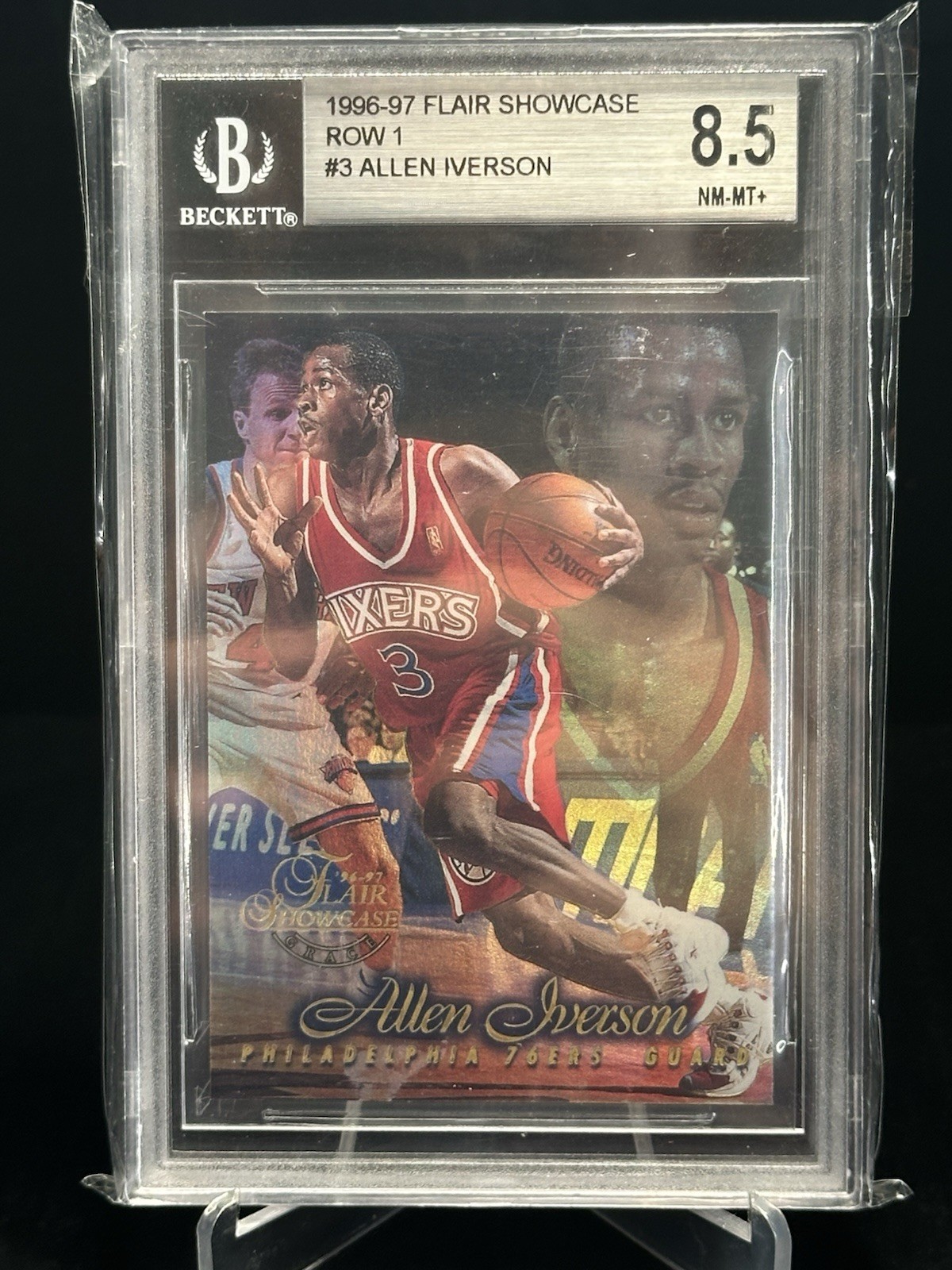 1996-97 Flair Showcase #3 Allen Iverson Row 1 One Rookie RC BGS8.5 1996-97 Flair Showcase #3 Allen Iverson Row 1 One Rookie RC BGS8.5