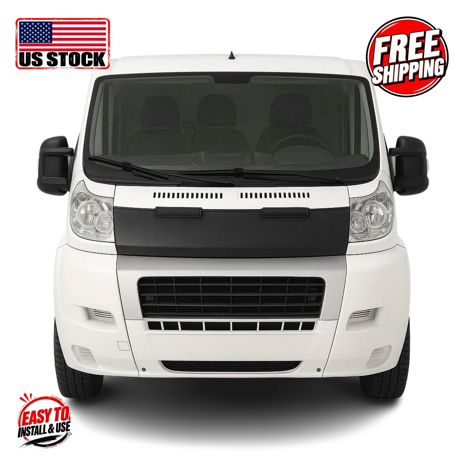 FIAT DUCATO III PRE-FL 2006-2014 Bonnet Bra Half Vinly Black 1 Pc