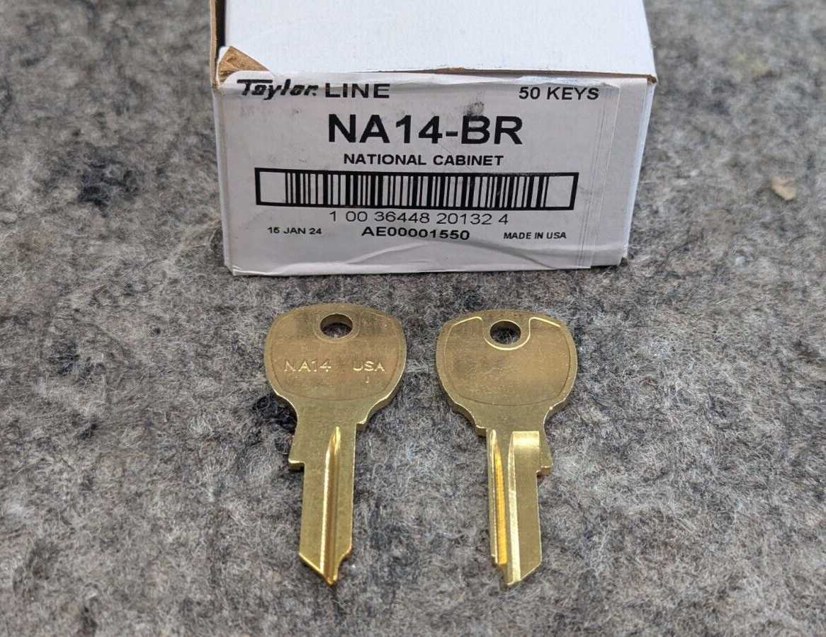 🔥50 x New🔥 Taylor Line NA14-BR National Cabinet KEY Blanks