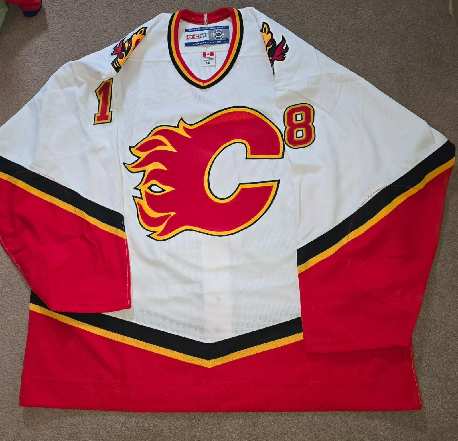 Vtg Chris Drury Calgary Flames CCM Authentic Jersey Sz 56 Vtg Chris Drury Calgary Flames CCM Authentic Jersey Sz 56