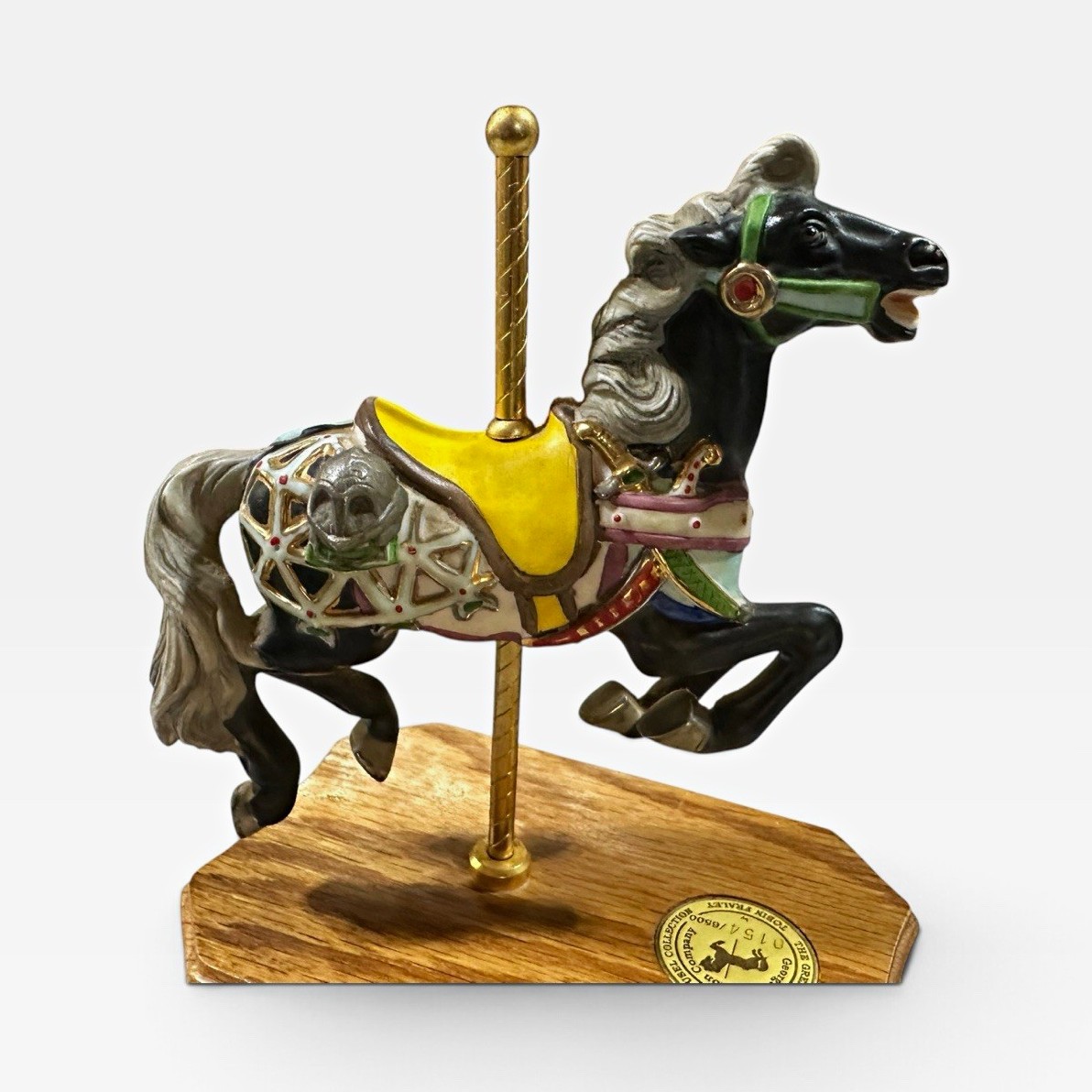 Vtg 1996 Tobin Fraley Lefton Carousel Horse Music Box Camelot