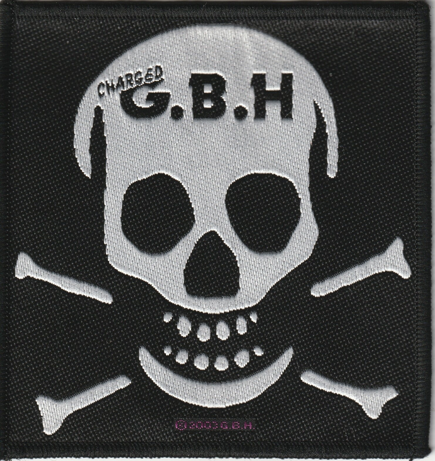 🤘 Charged G.B.H. - Skull gewebter Aufnäher woven Patch Neu & Official
