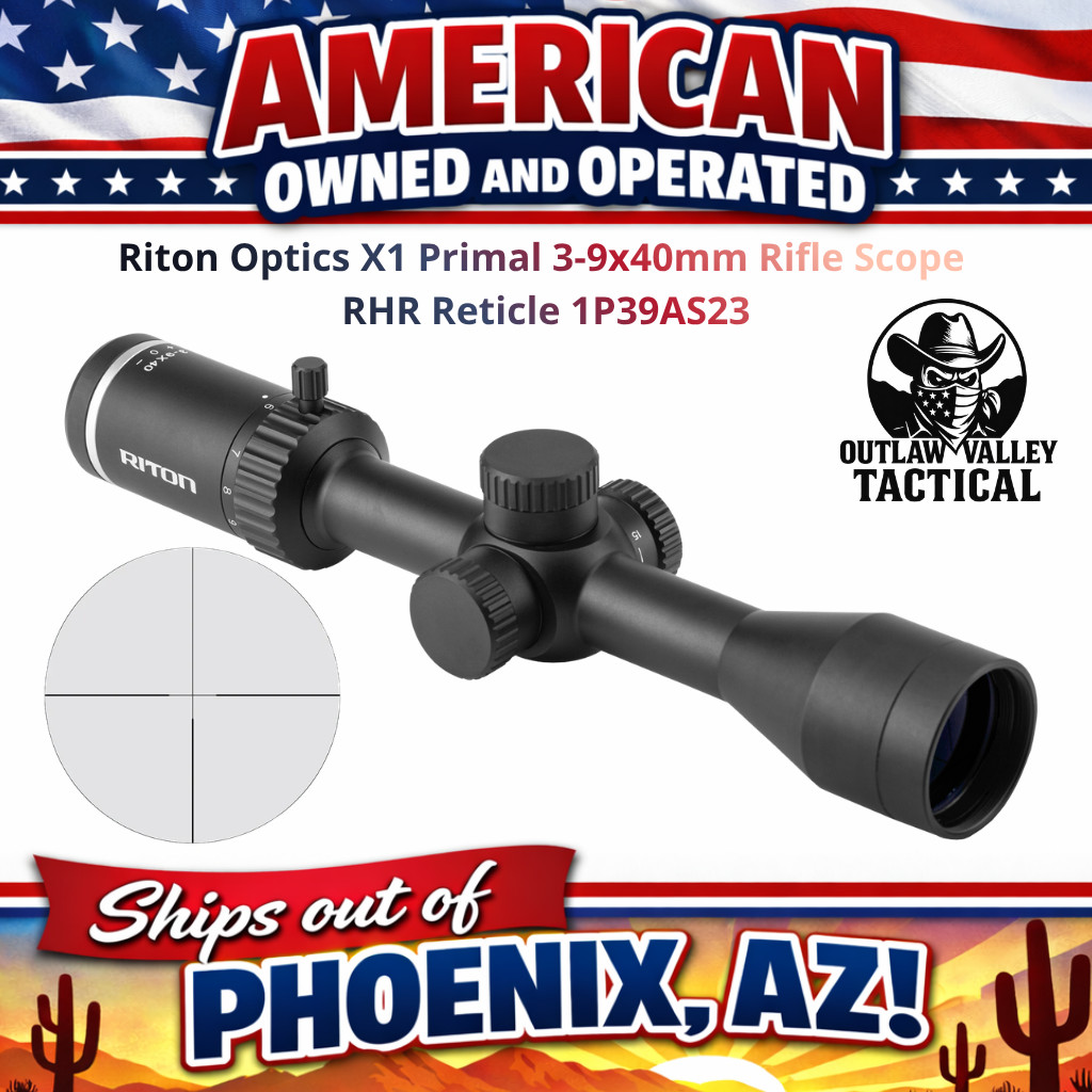 Riton Optics X1 Primal 3-9x40mm Rifle Scope RHR Reticle 1P39AS23