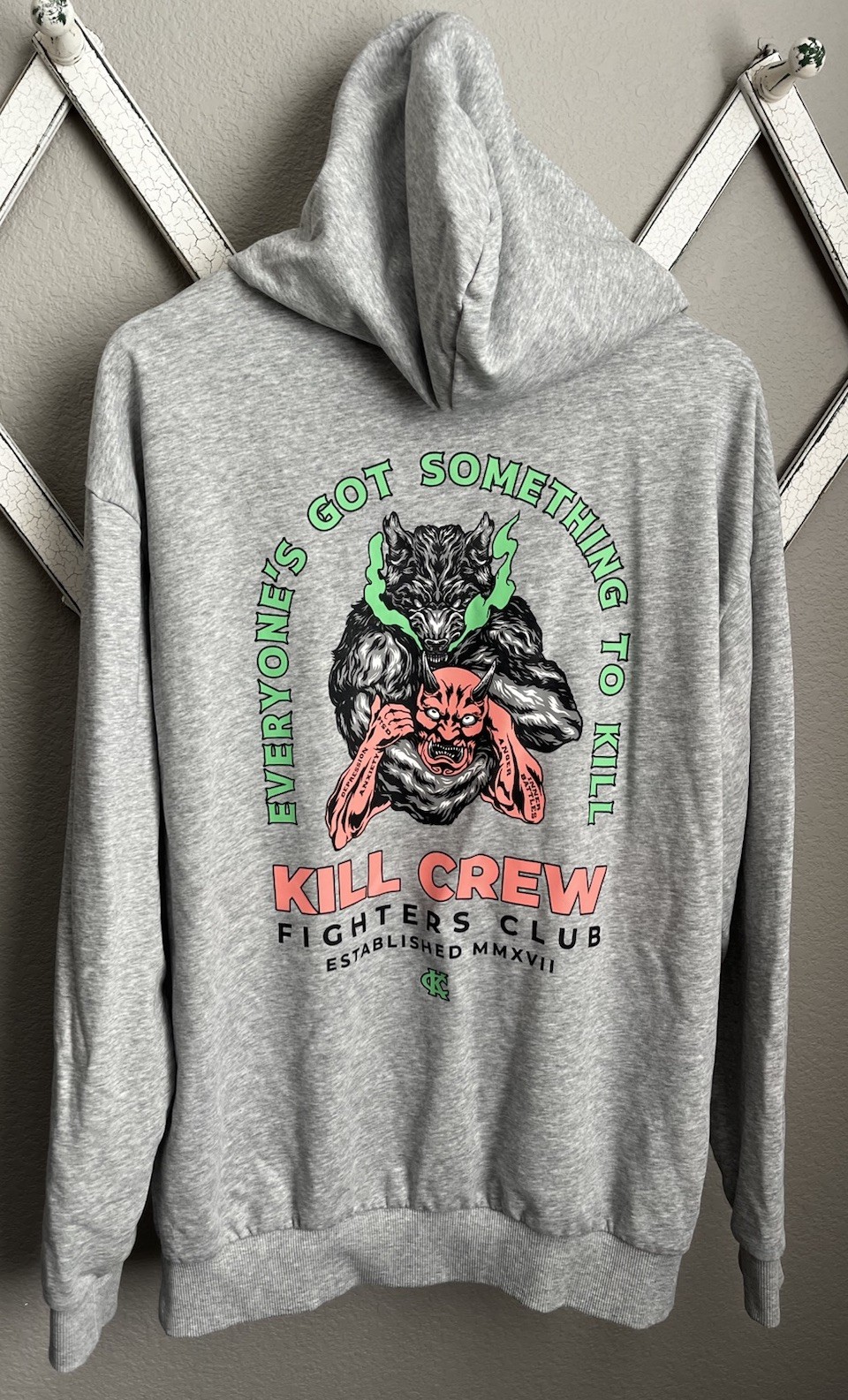 Kill Crew XL Porrada Series Vol. 1 Inner Demons Hoodie Sweatshirt - Grey