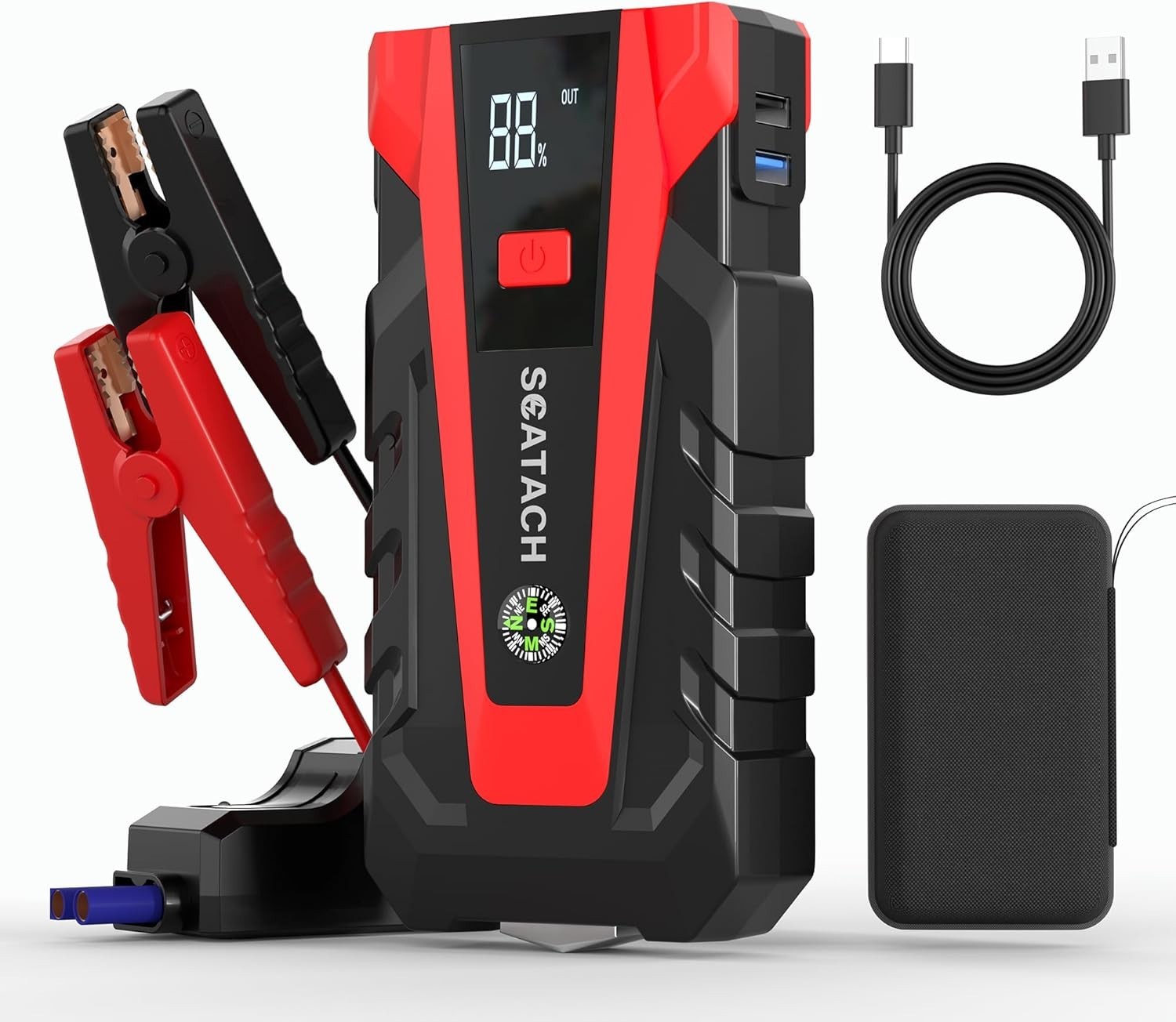 12V Car Jump Starter 6000A Booster Jumper Power Bank Battery Charge LCD Display 12V Car Jump Starter 6000A Booster Jumper Power Bank Battery Charge LCD Display