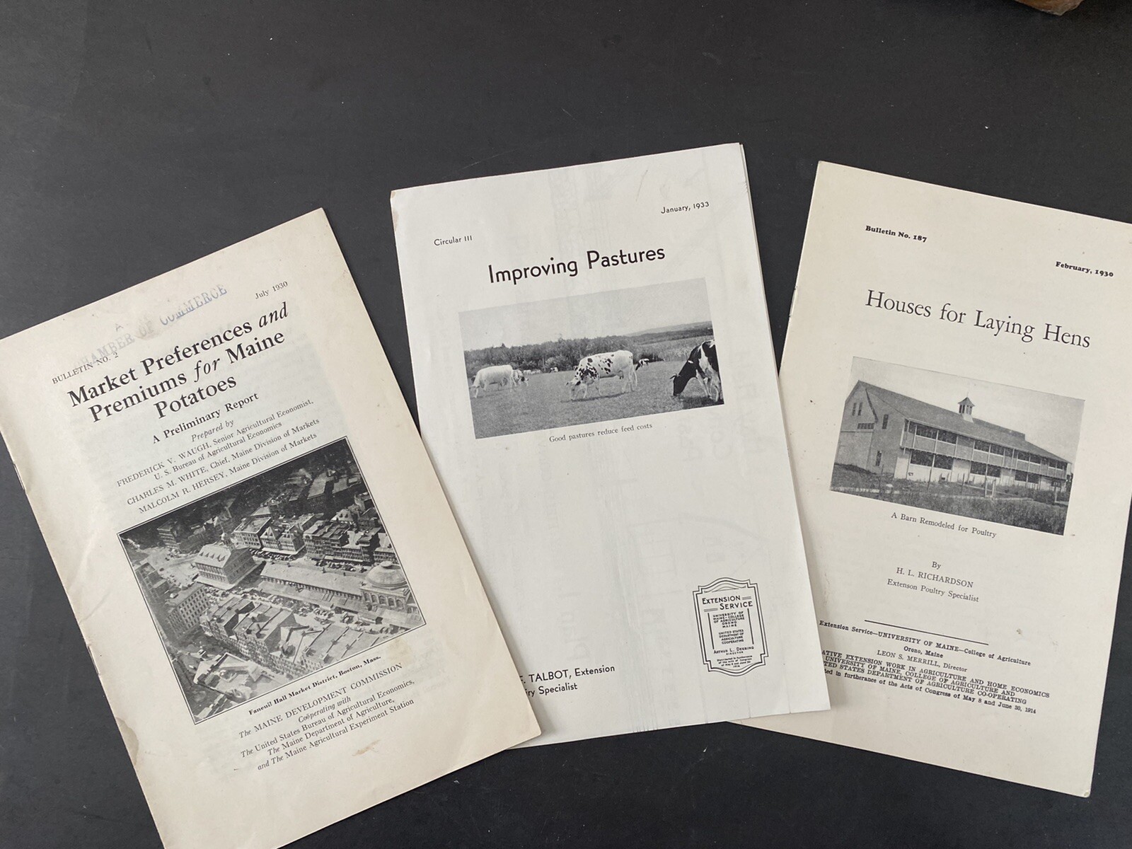 VTG 1930\'s Agricultural Bulletins University of Maine Extension Lot of 3 Farming