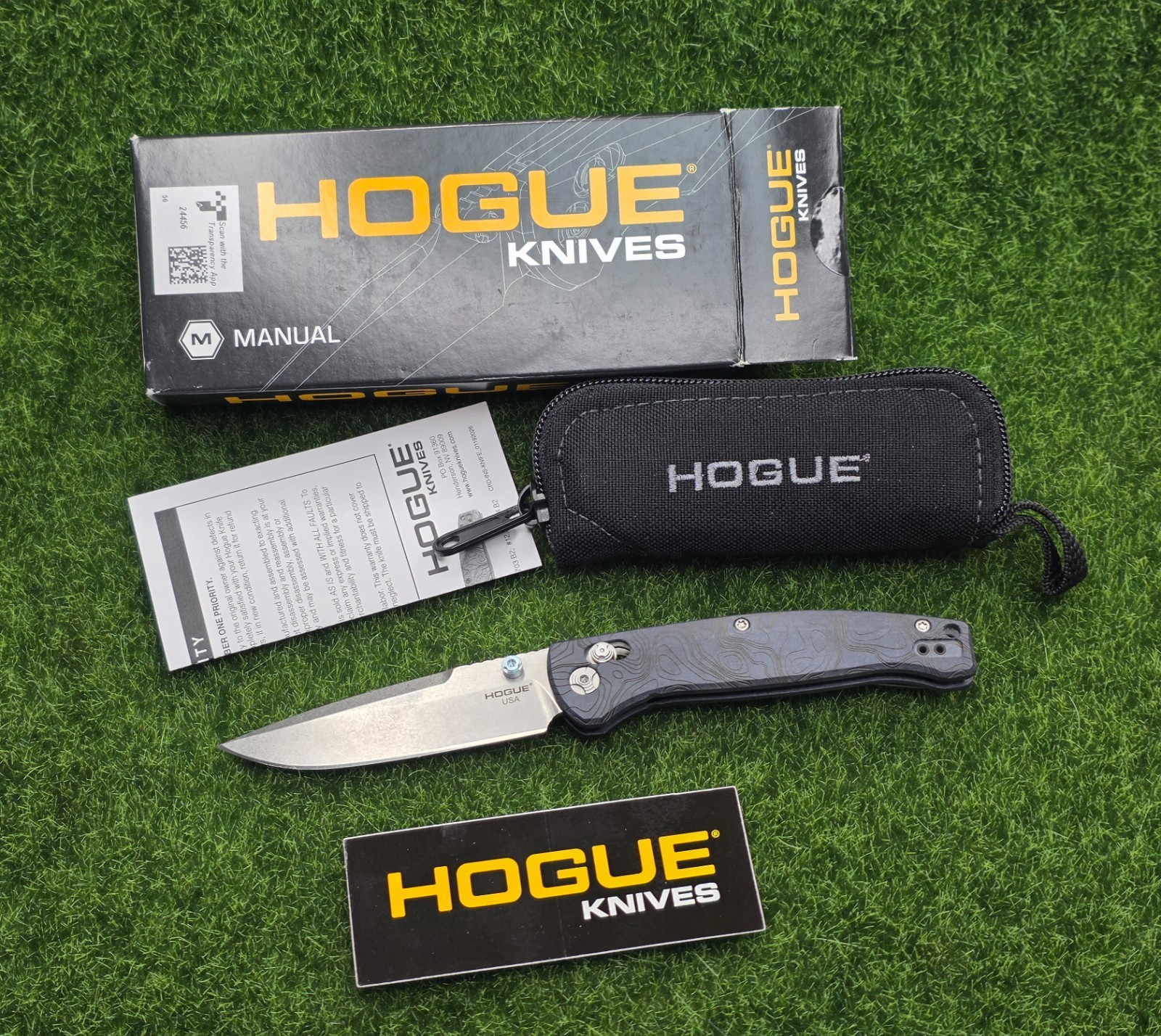 Hogue #24456 Mysto ABLE Lock Folding Knife (Water) Richlite 3.4\