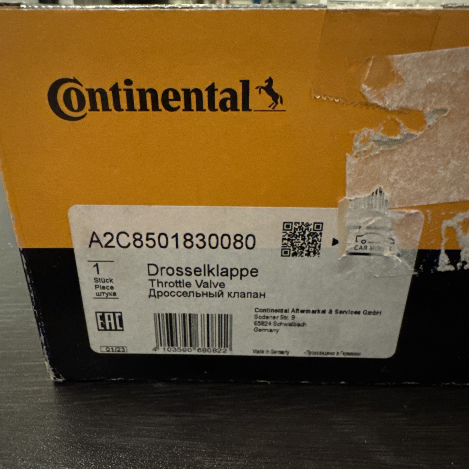 Continental Ag A2C8501830080 Fuel Injection Throttle Body Assembly Continental Ag A2C8501830080 Fuel Injection Throttle Body Assembly