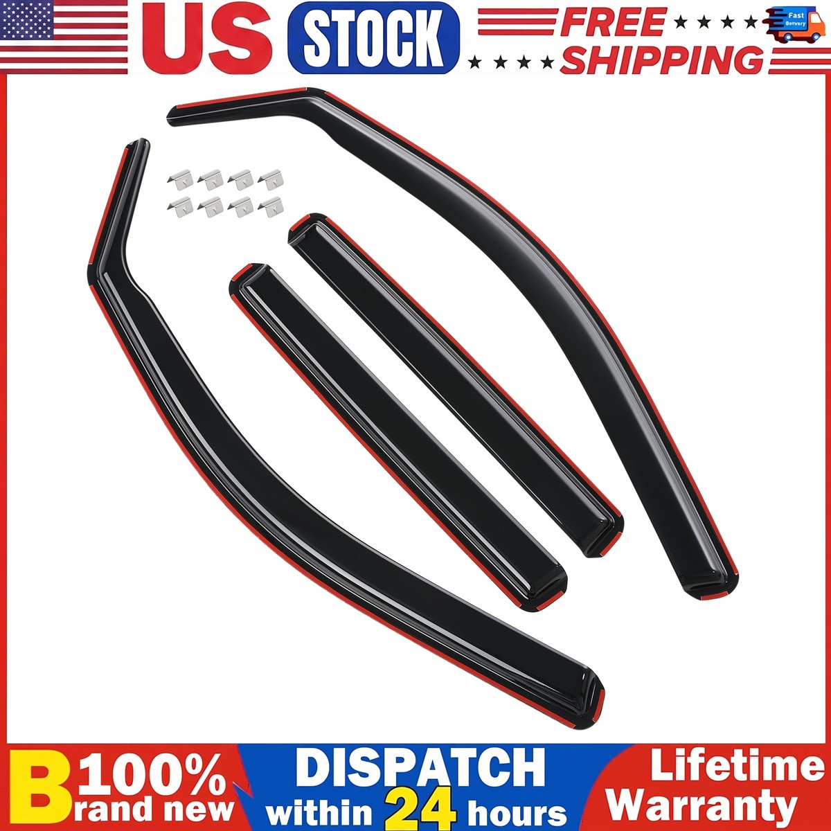 In Channel Window Sun Rain Visor Wind Guard For 2022-2026 Ford Maverick 4pcs In Channel Window Sun Rain Visor Wind Guard For 2022-2026 Ford Maverick 4pcs