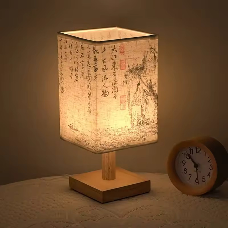 LED Decoration Table Lamps Simple Chinese Style Dimmable Plug Night Light