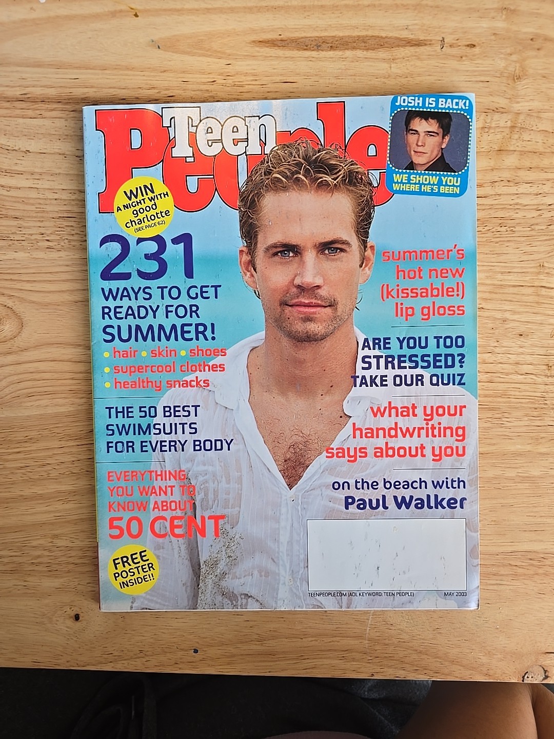 Teen People Magazine May 2003 Paul Walker Cover