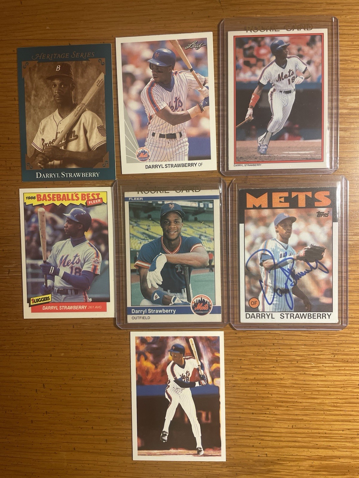 Darryl Strawberry RC Lot of (7) w/ Authentic Autograph Auto & 1984 Fleer Rookie Darryl Strawberry RC Lot of (7) w/ Authentic Autograph Auto & 1984 Fleer Rookie