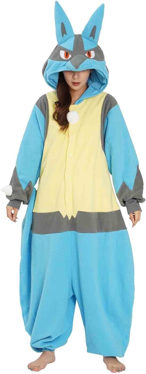 SAZAC Lucario Pokemon Kigurumi - Kids M+ & XL Halloween Costume from USA SAZAC Lucario Pokemon Kigurumi - Kids M+ & XL Halloween Costume from USA