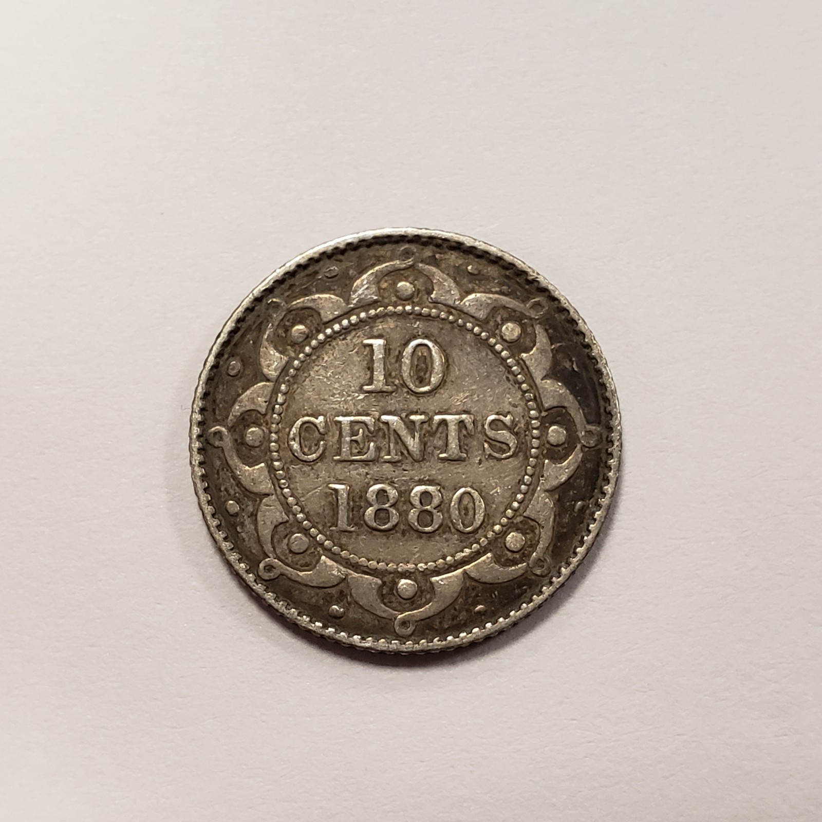 1880 10c Canada Newfoundland Ten Cents Silver .070 ASW - KM3 - SKU-Q6370